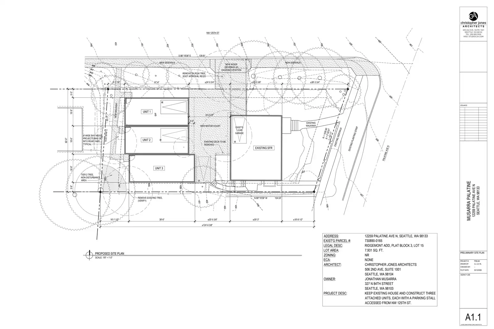 Site plan for 12259 Palatine Ave N