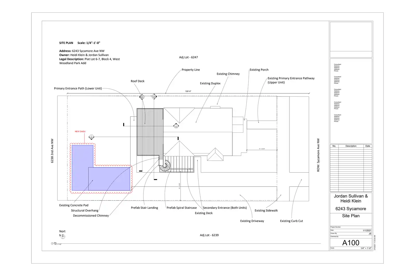 Site plan for 6243 Sycamore Ave NW