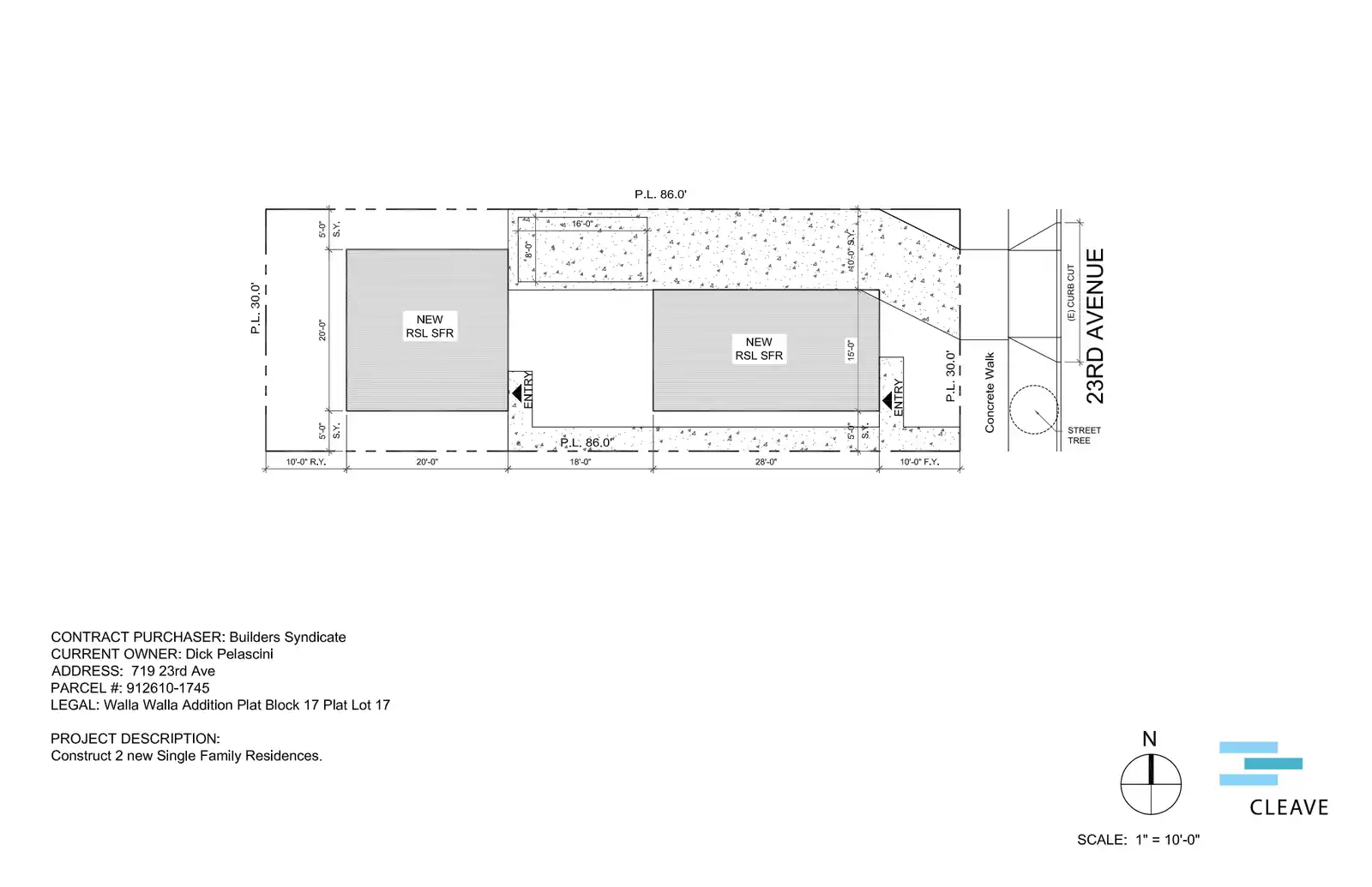 Site plan for 719 23rd Ave