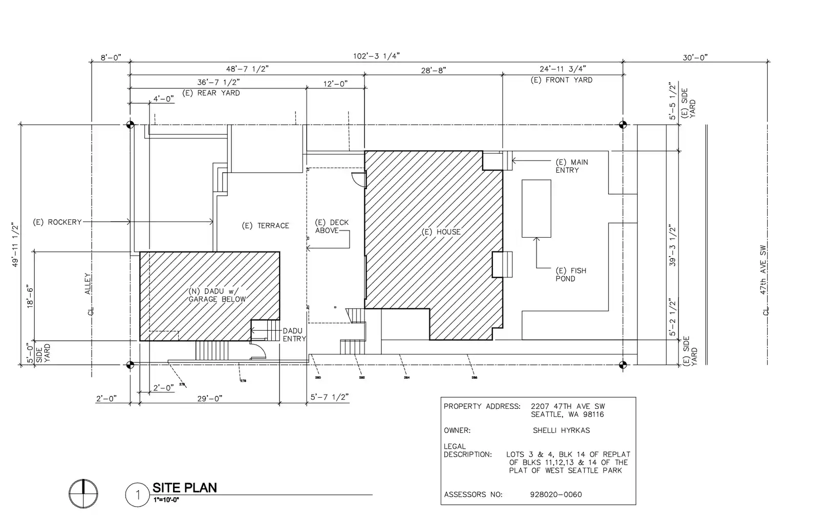 Site plan for 2207 47th Ave SW