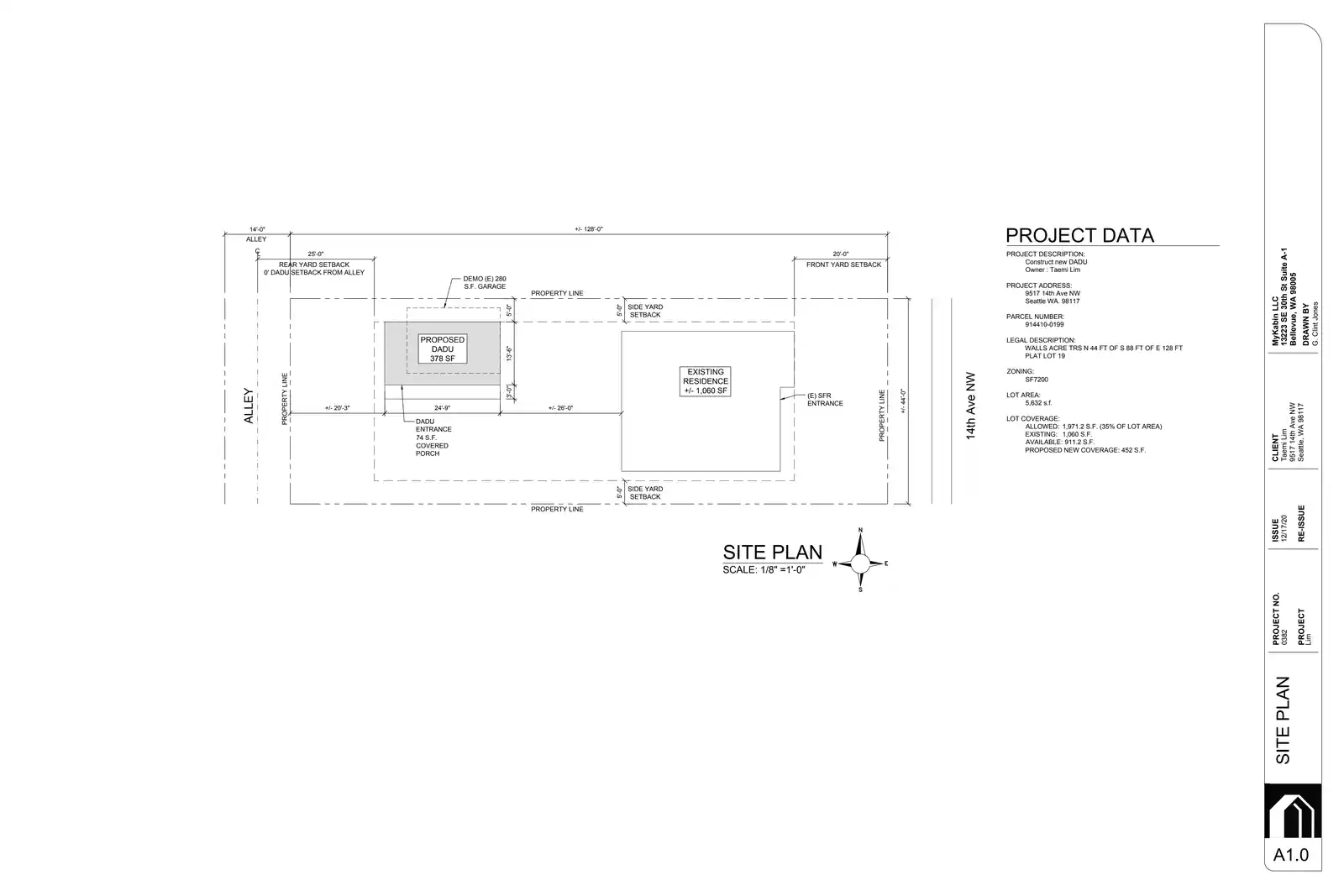 Site plan for 9517 14th Ave NW