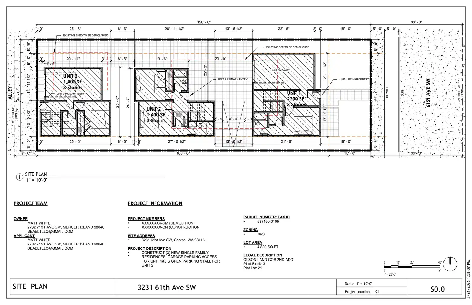 Site plan for 3231 61st Ave SW