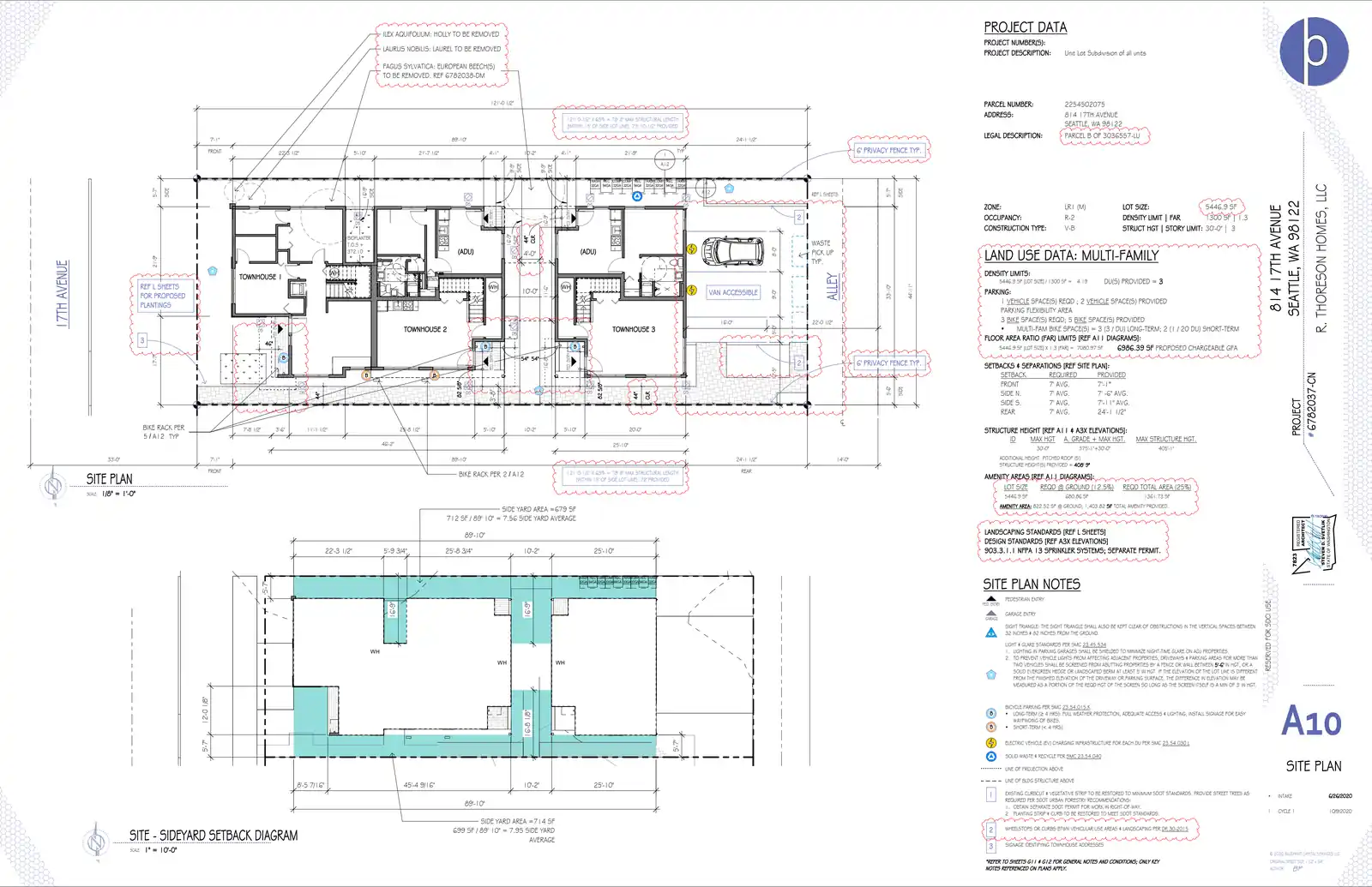 Site plan for 814 17th Ave