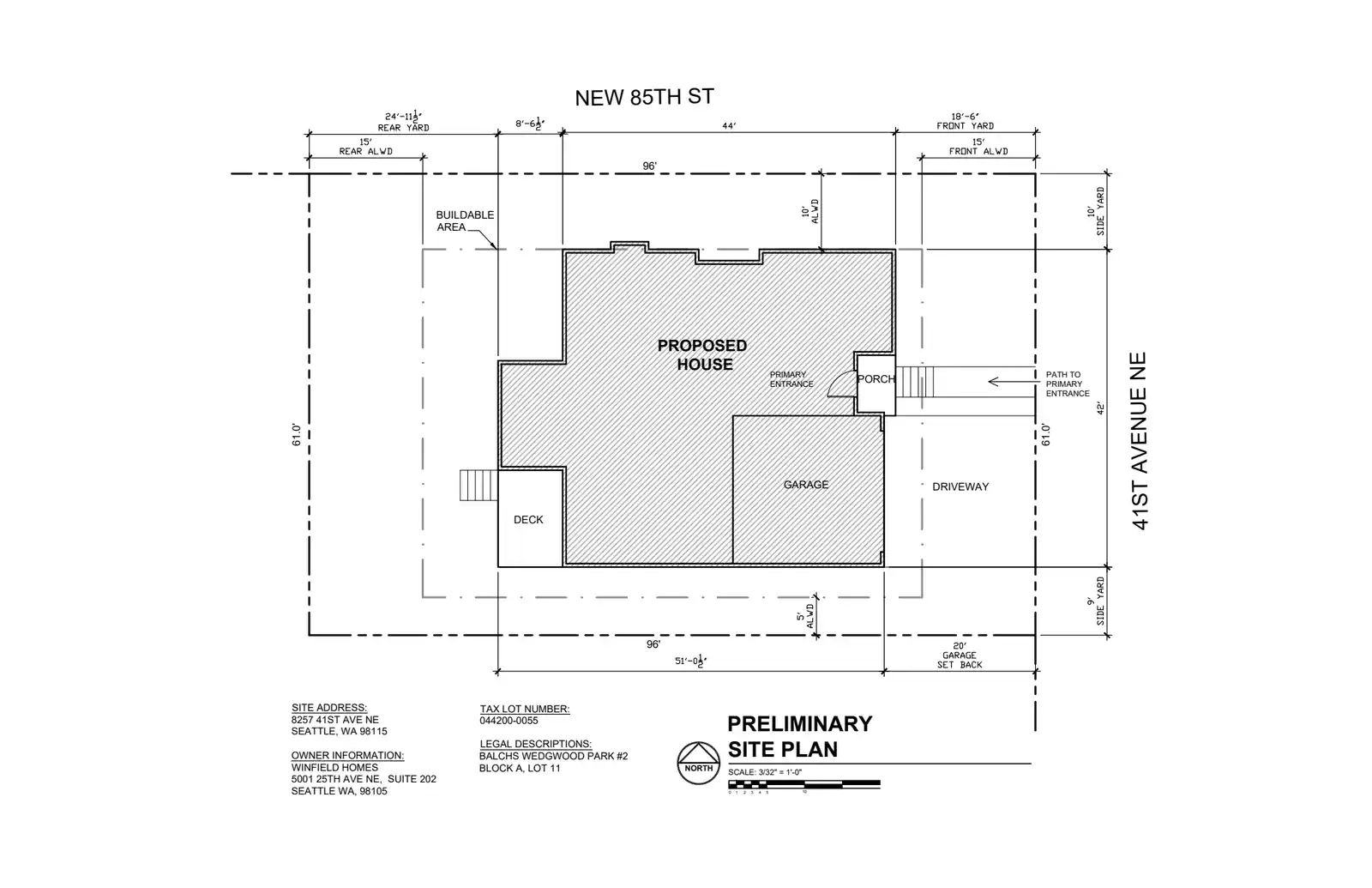 Site plan for 8257 41st Ave NE