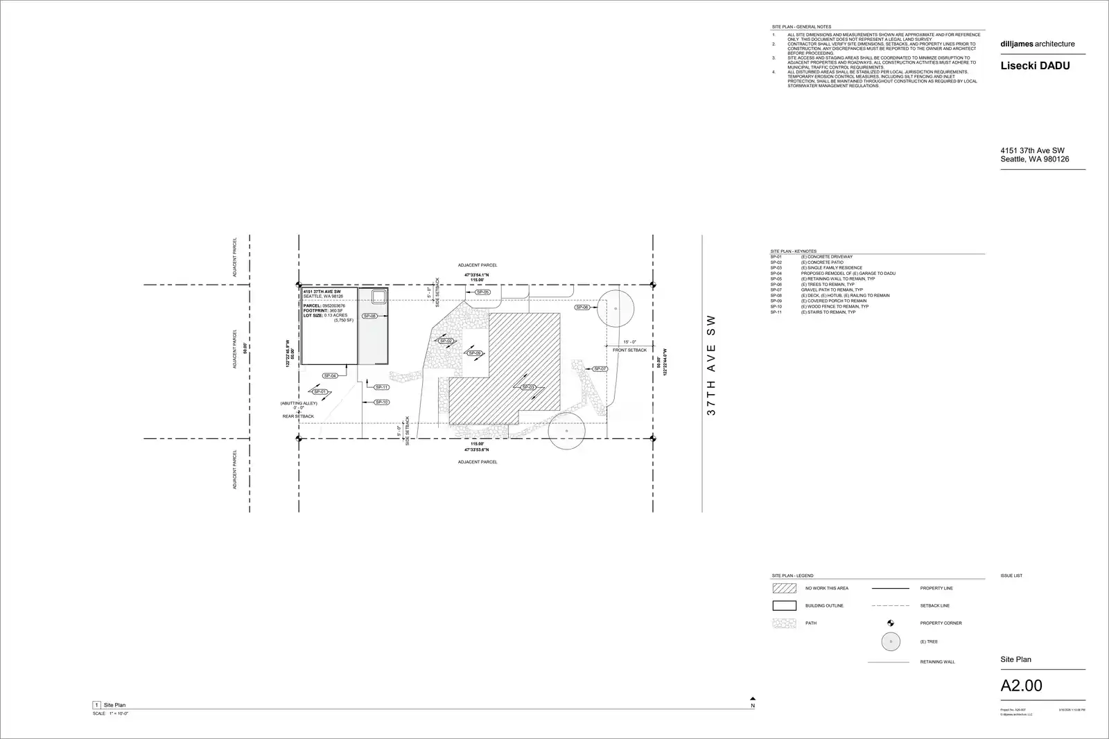 Site plan for 4153 37th Ave SW