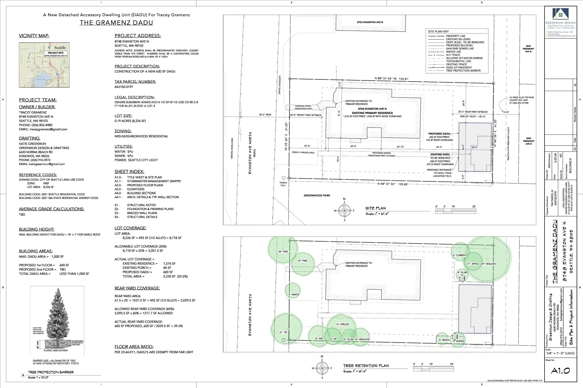 Site plan for 8746 Evanston Ave N