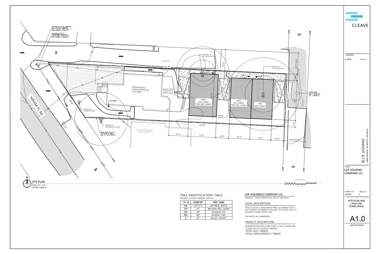 Site plan for 12046 Hiram Pl NE
