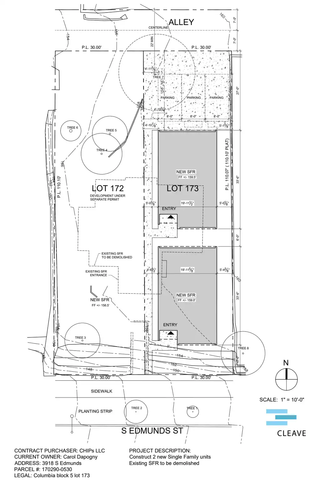 Site plan for 3918 S Edmunds St