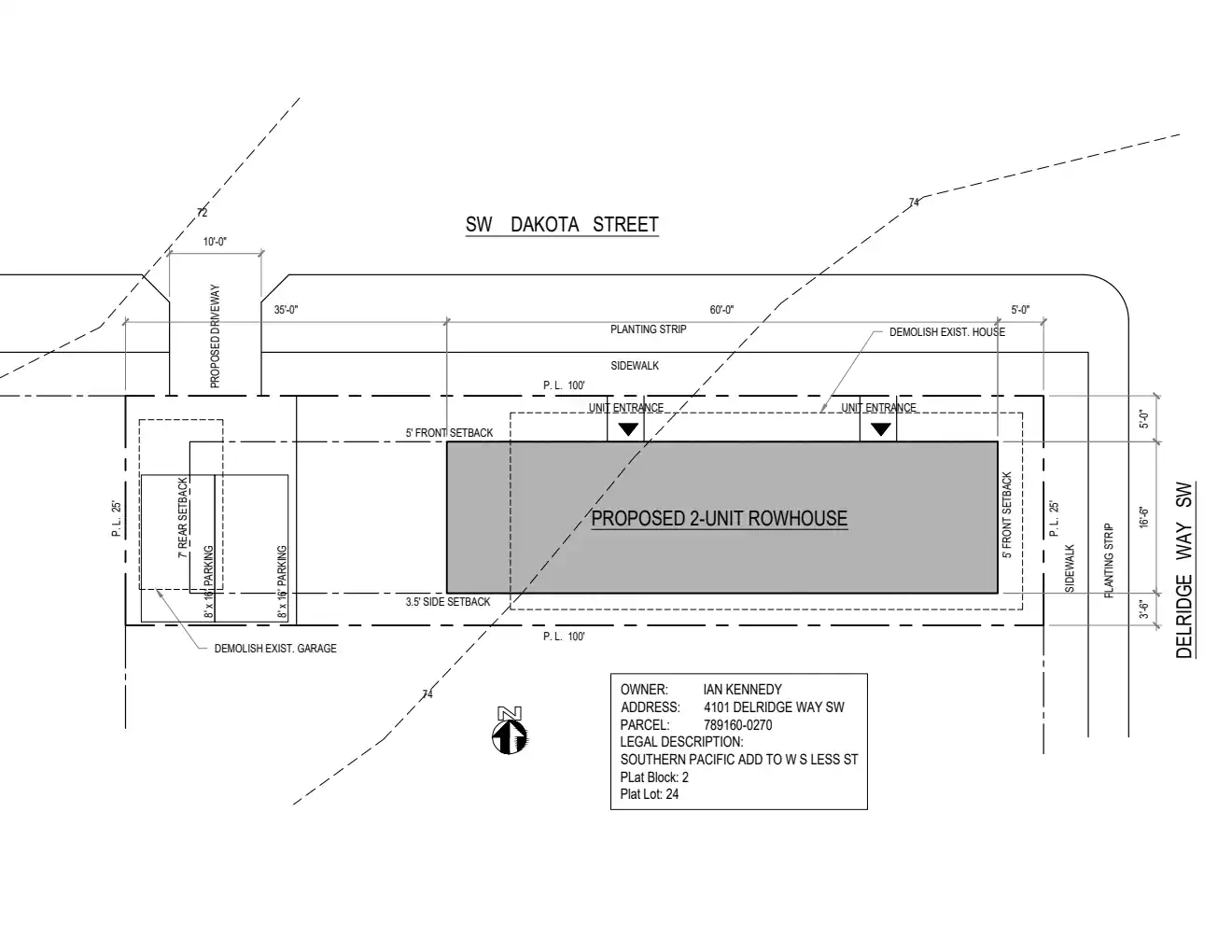 Site plan for 4101 Delridge Way SW