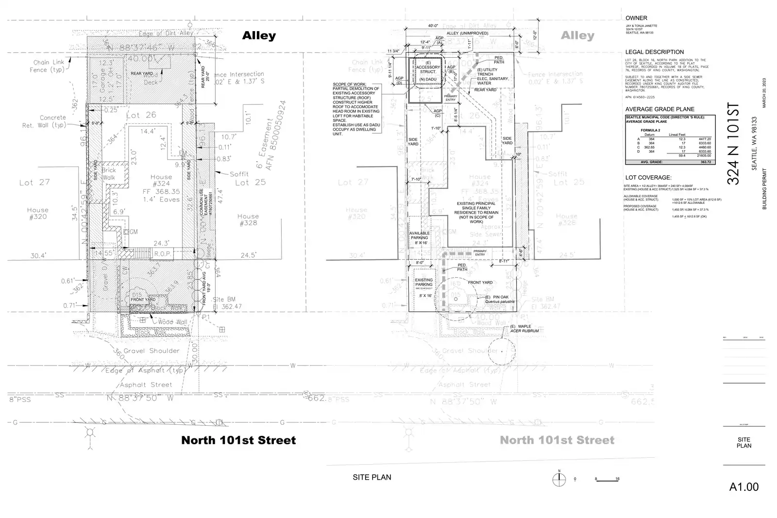 Site plan for 324 N 101st St