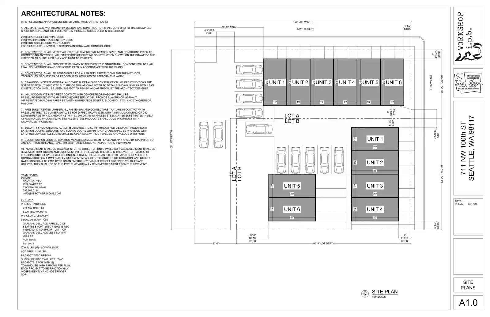 Site plan for 711 NW 100th St