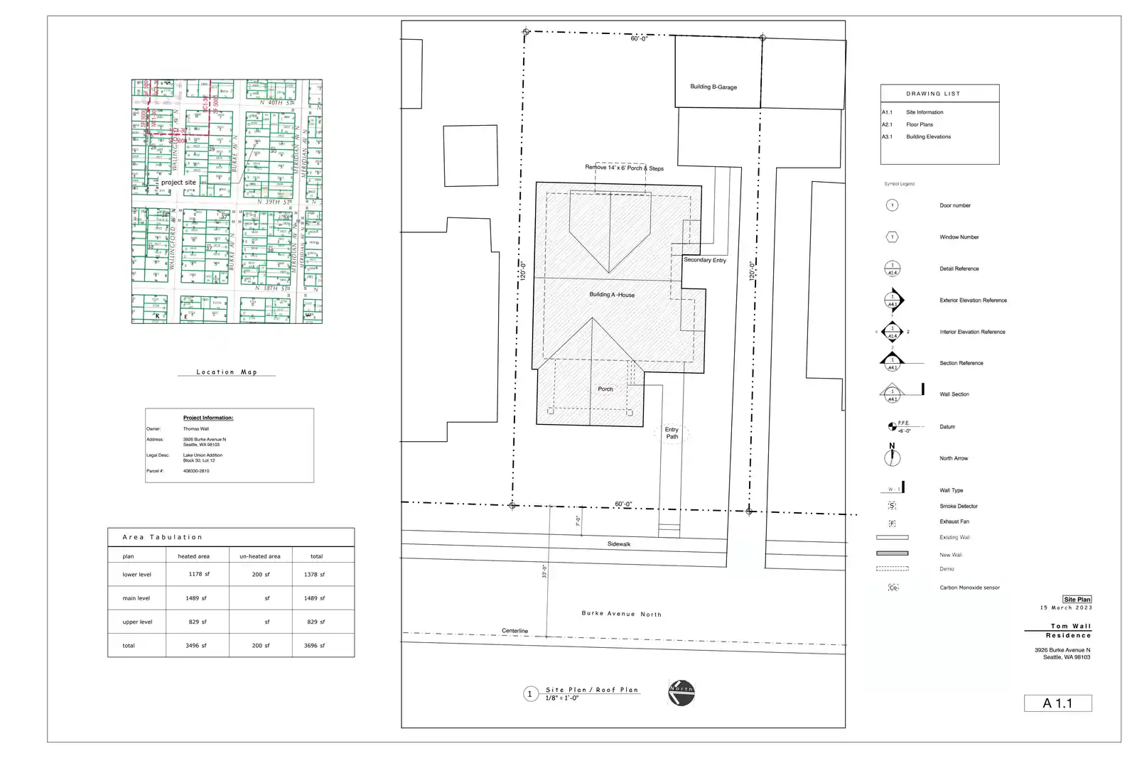 Site plan for 3926 Burke Ave N
