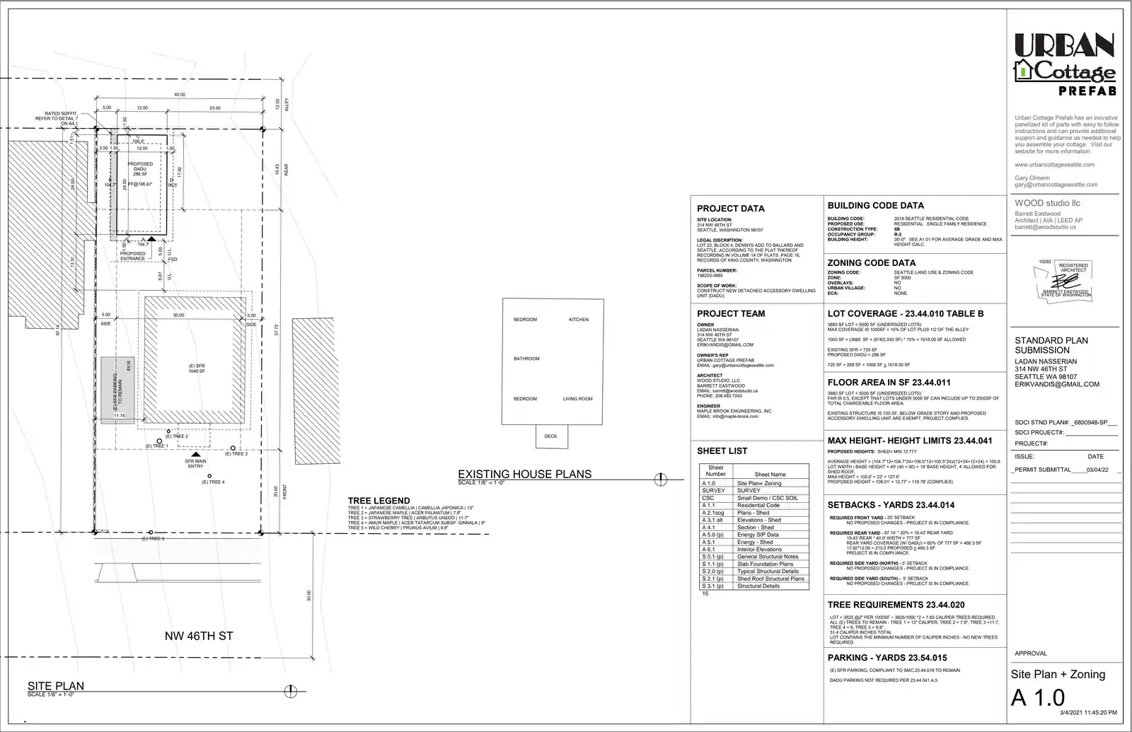 Site plan for 314 NW 46th St