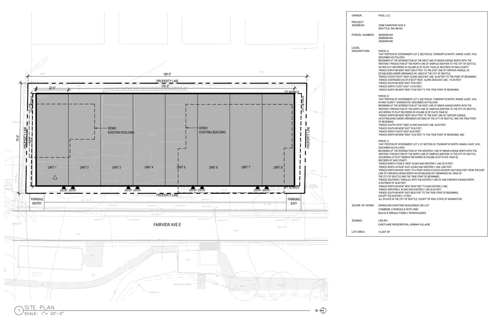 Site plan for 2368 Fairview Ave E