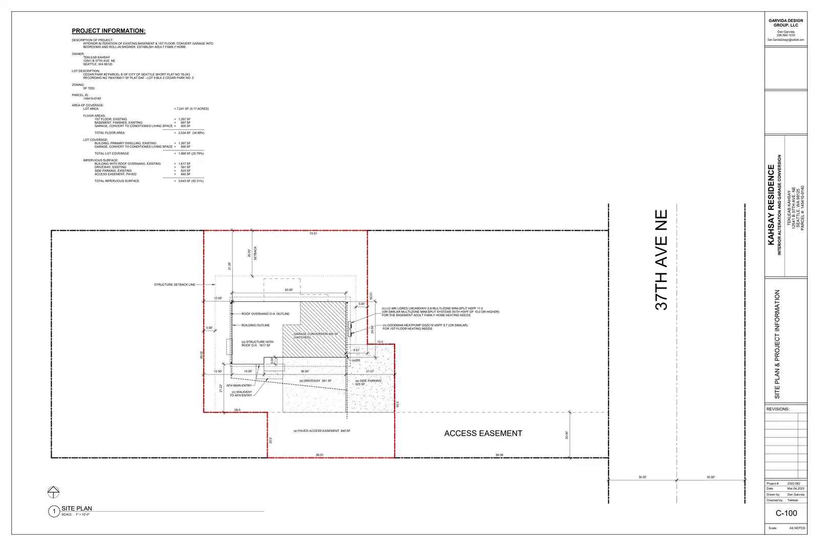 Site plan for 12541 B 37th Ave NE