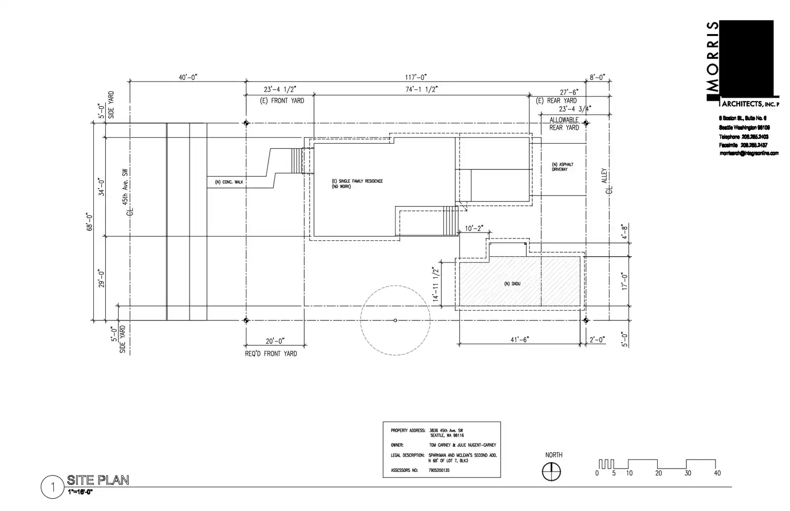 Site plan for 3838 45th Ave SW