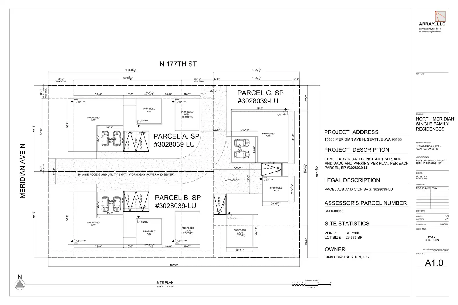 Site plan for 11556 Meridian Ave N