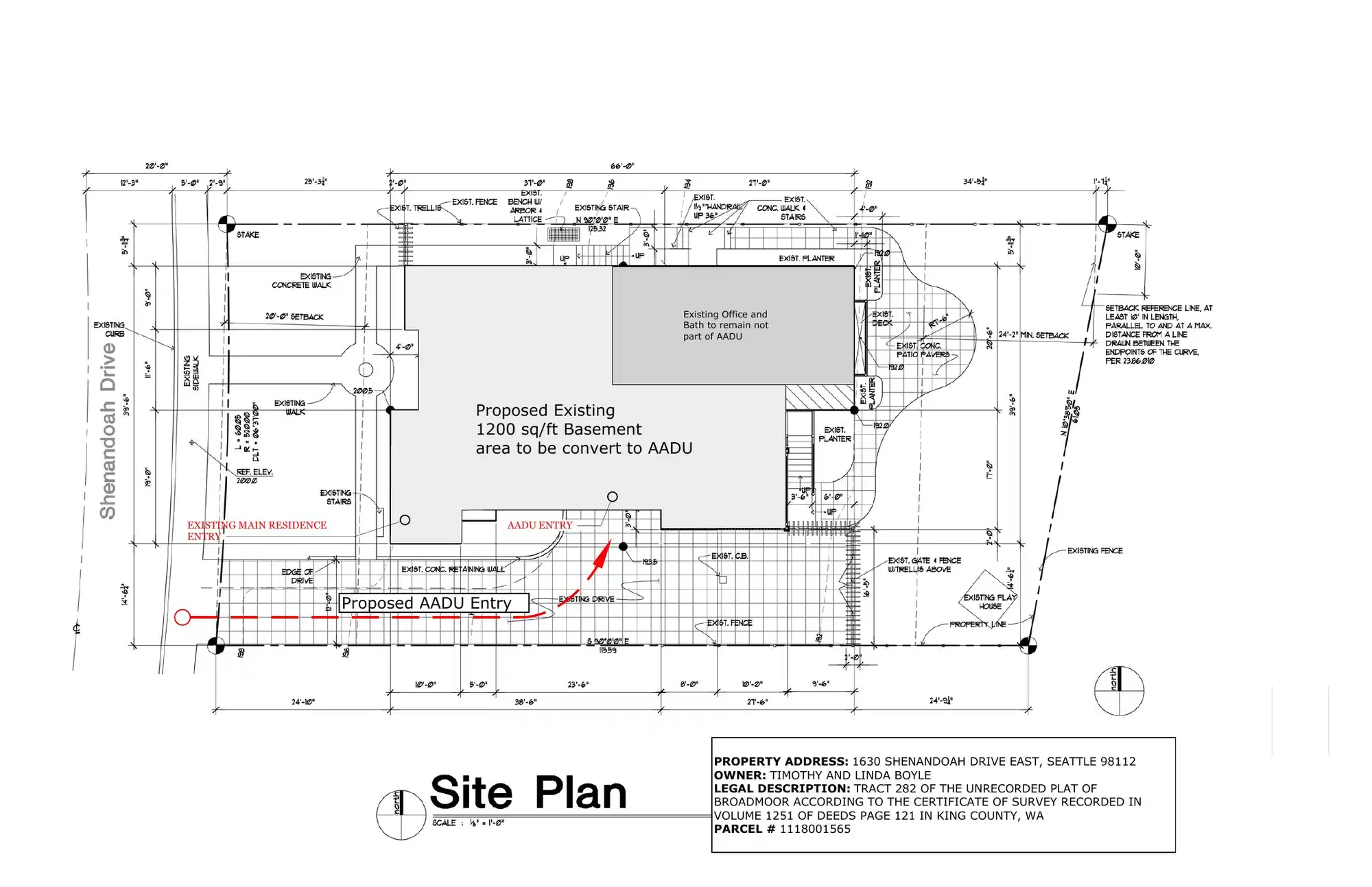 Site plan for 1630 Shenandoah Dr E