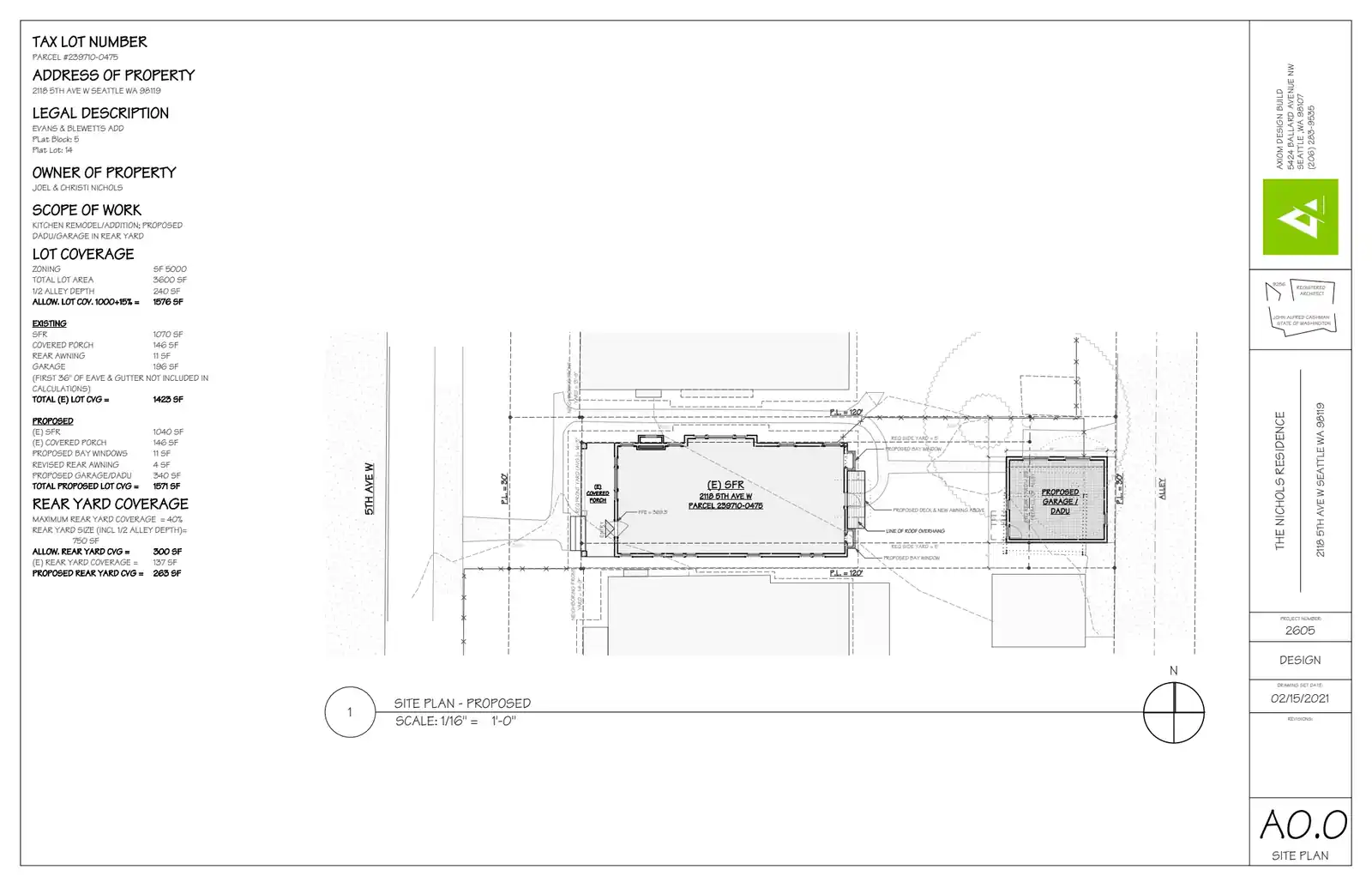 Site plan for 2118 5th Ave W