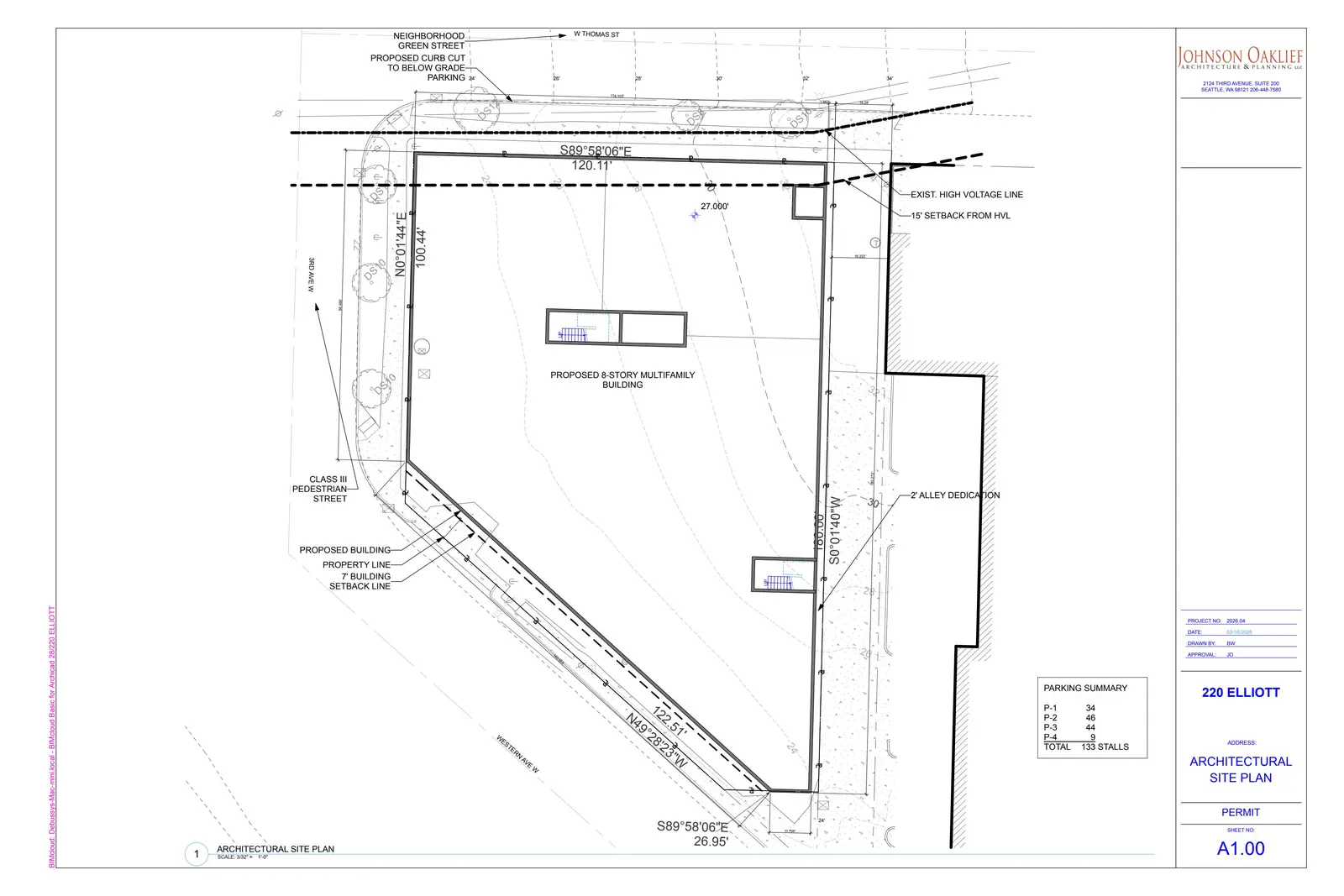 Site plan for 220 Elliott Ave W