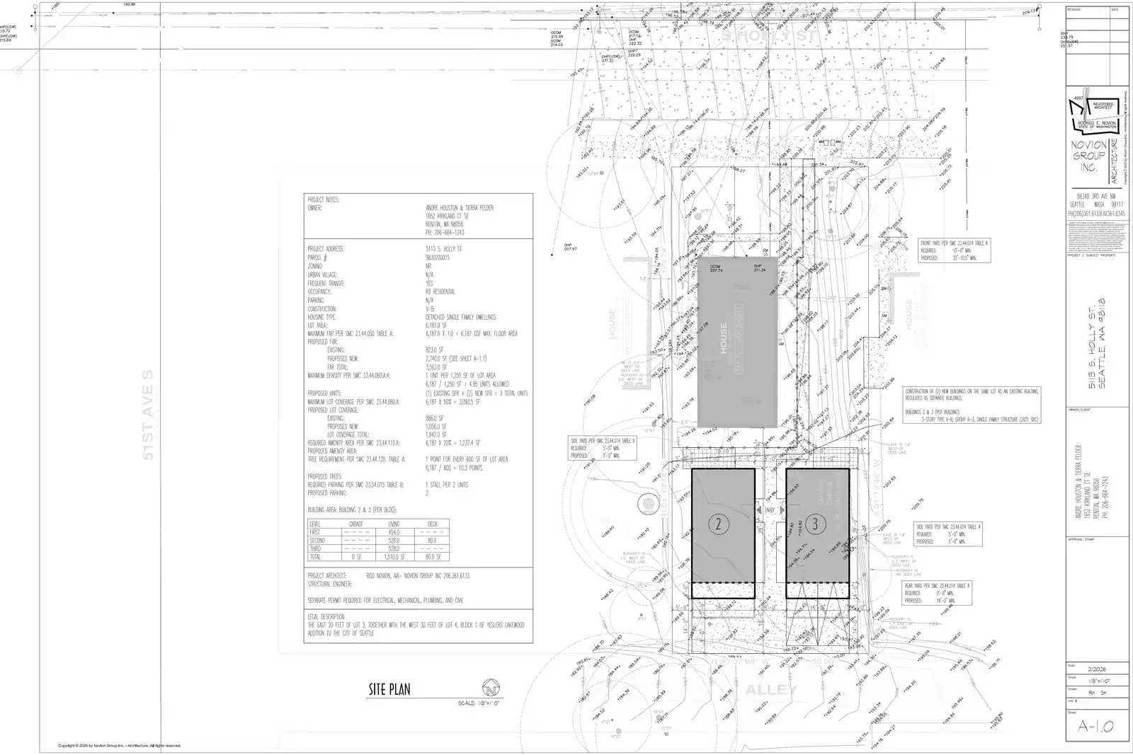 Site plan for 5113 S Holly St