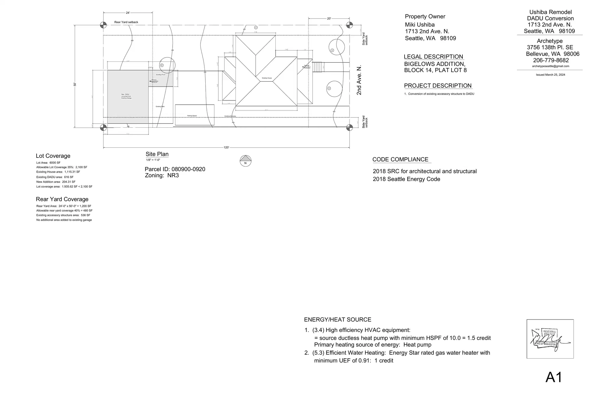 Site plan for 1711 2nd Ave N