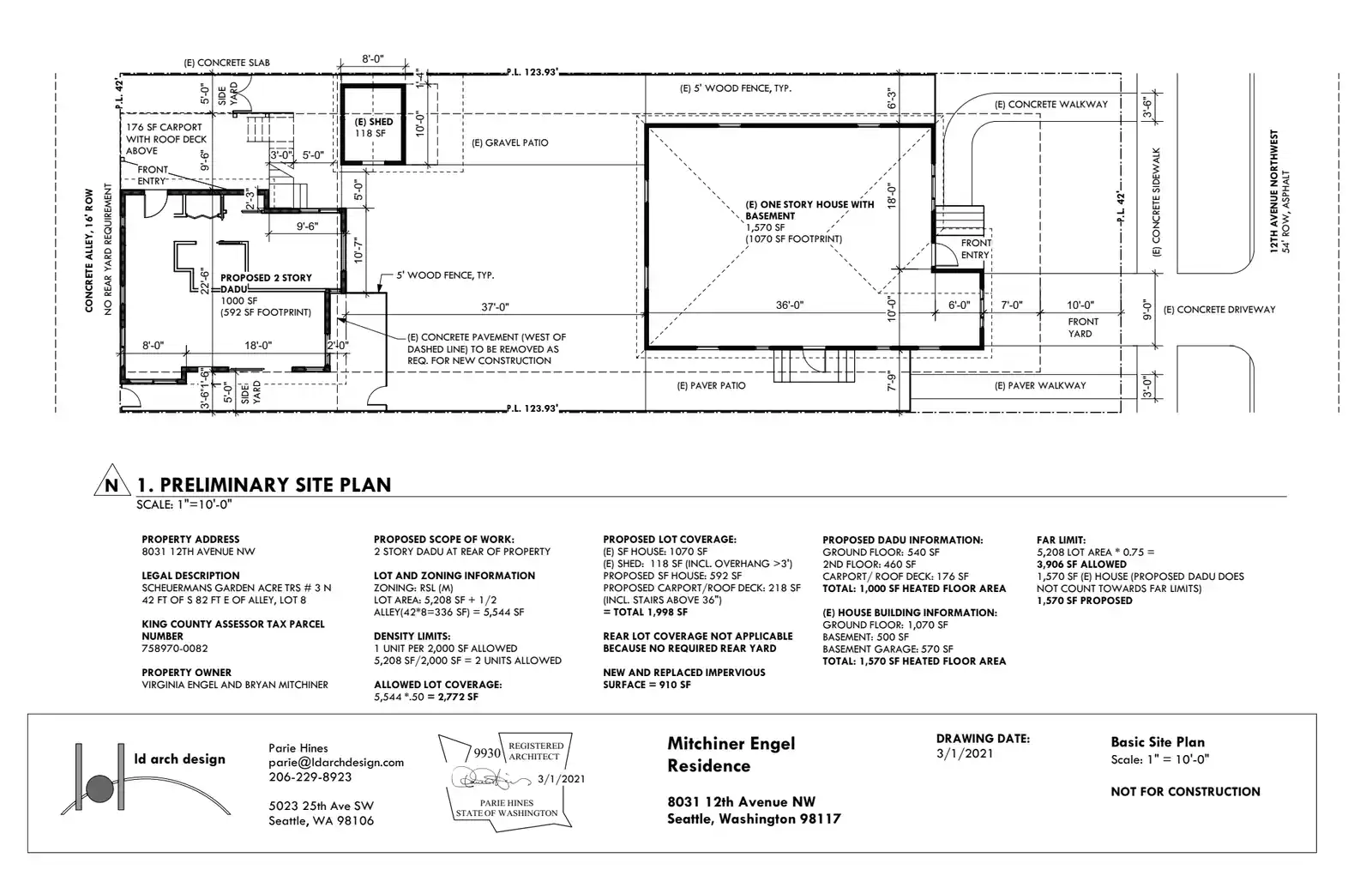 Site plan for 8031 12th Ave NW