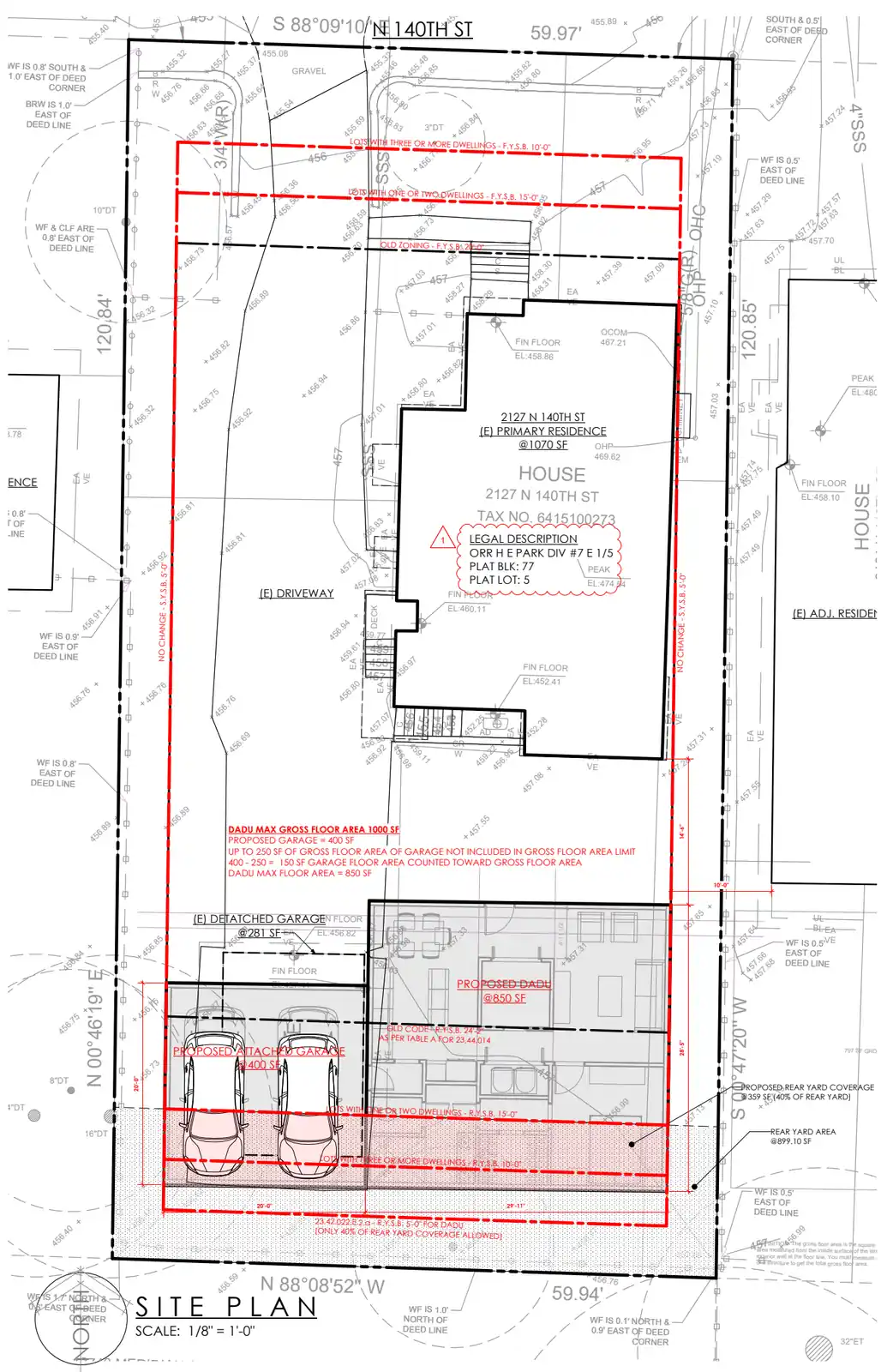Site plan for 2127 N 140th St