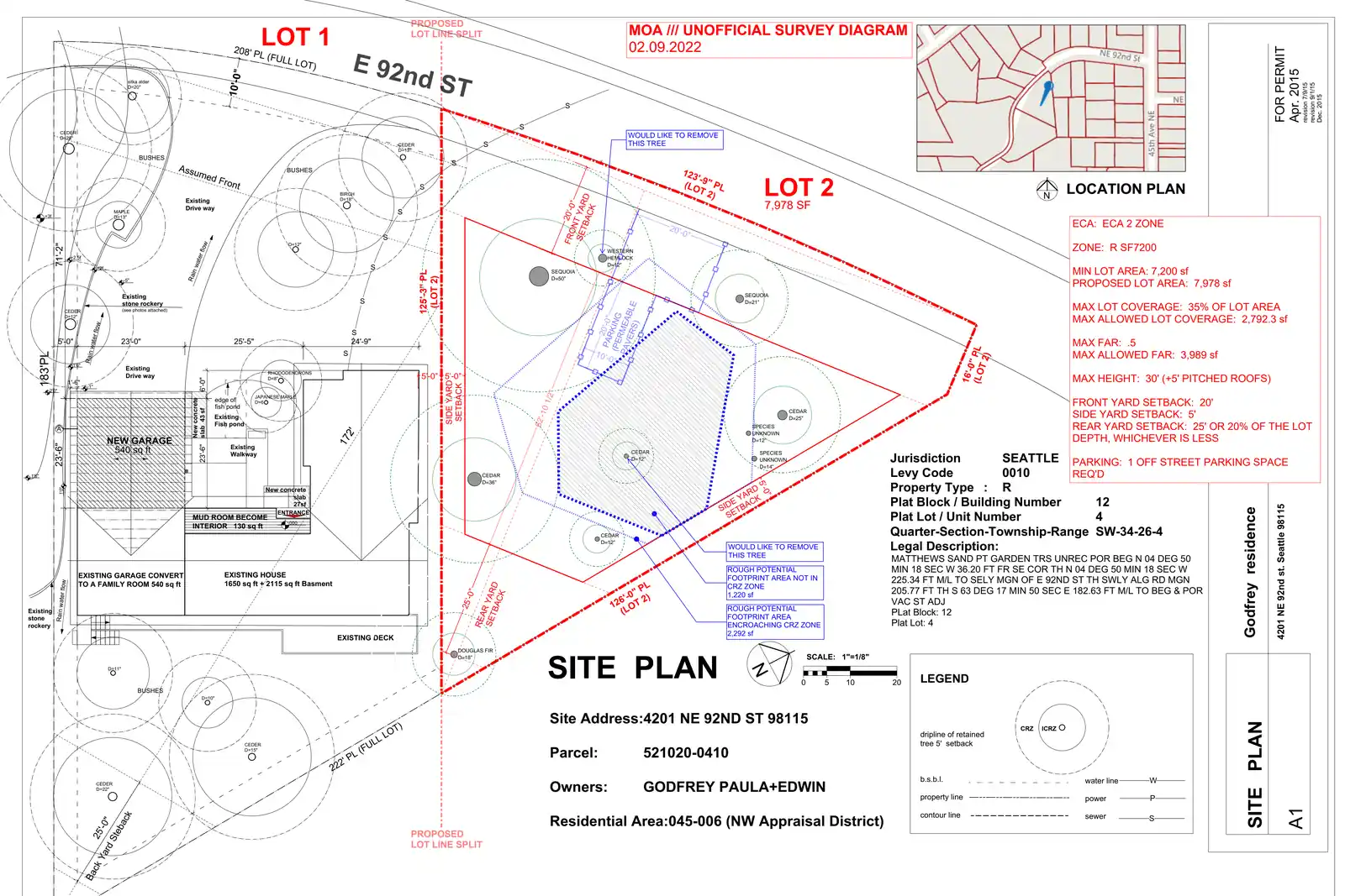 Site plan for 4201 NE 92nd St