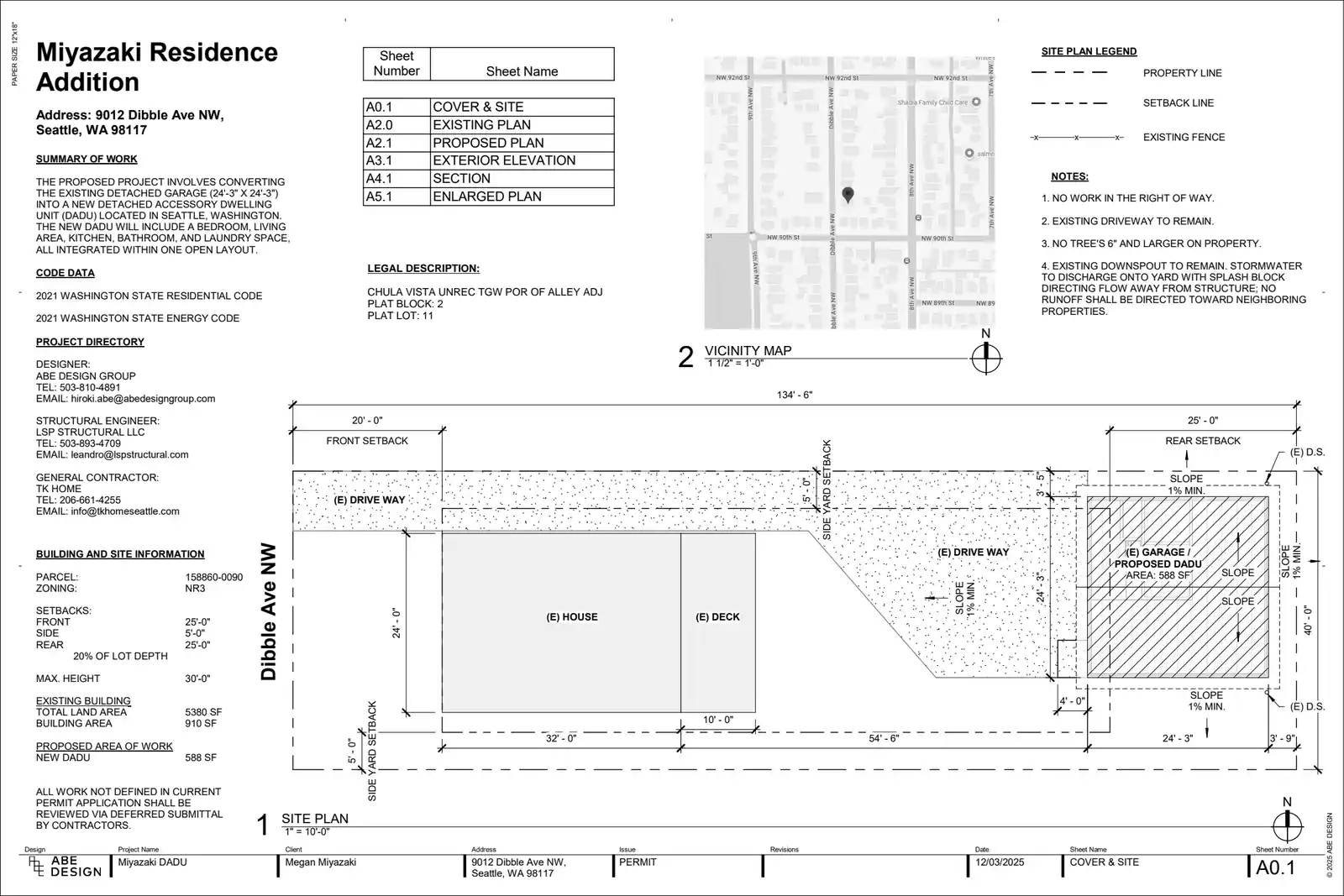 Site plan for 9012 Dibble Ave NW
