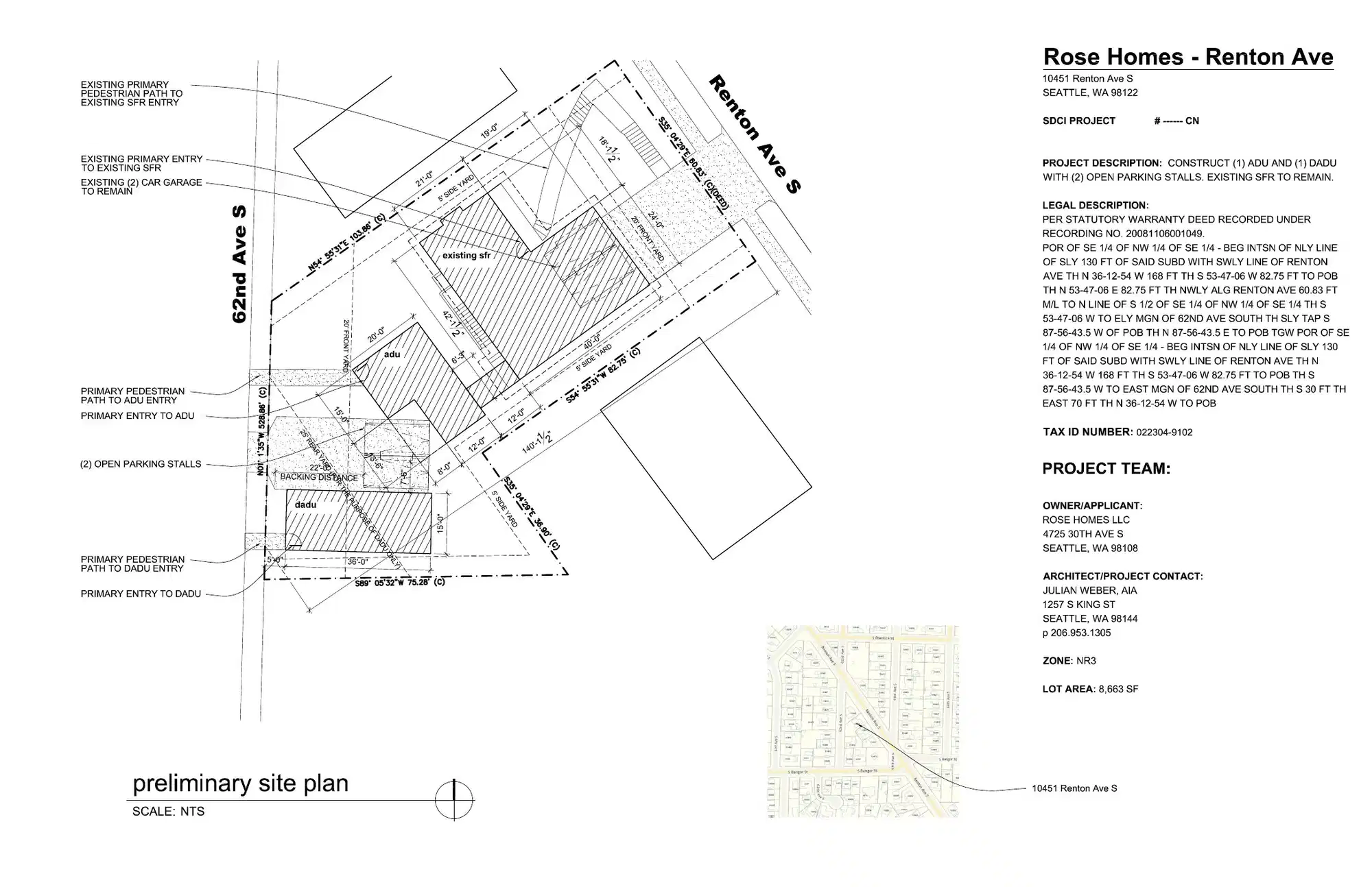 Site plan for 10451 Renton Ave S