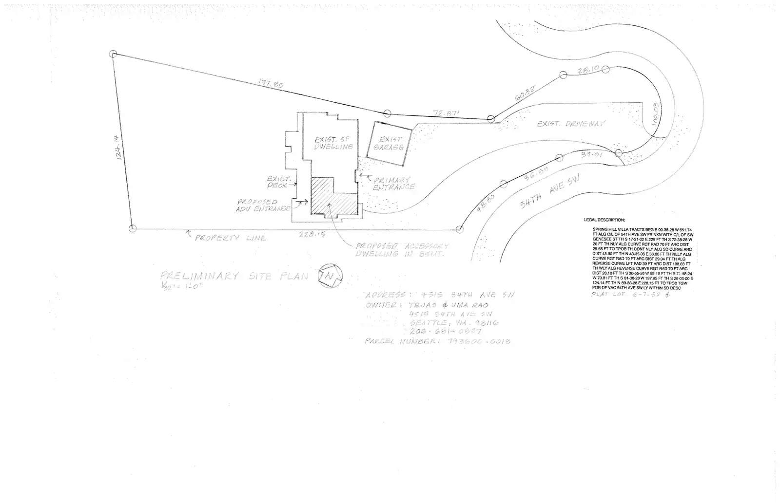 Site plan for 4515 54th Ave SW