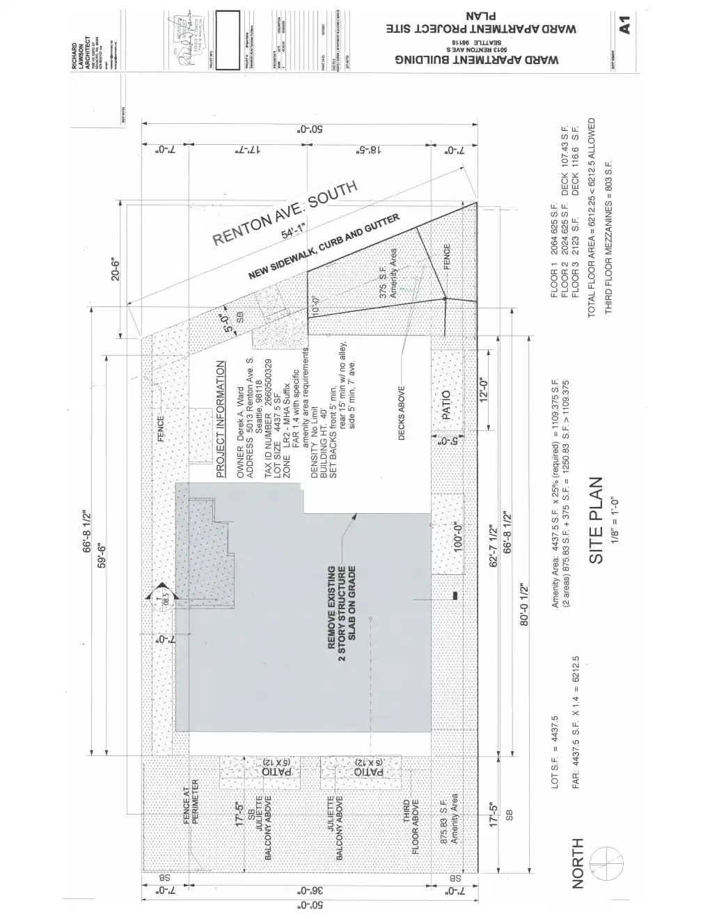 Site plan for 5013 Renton Ave S