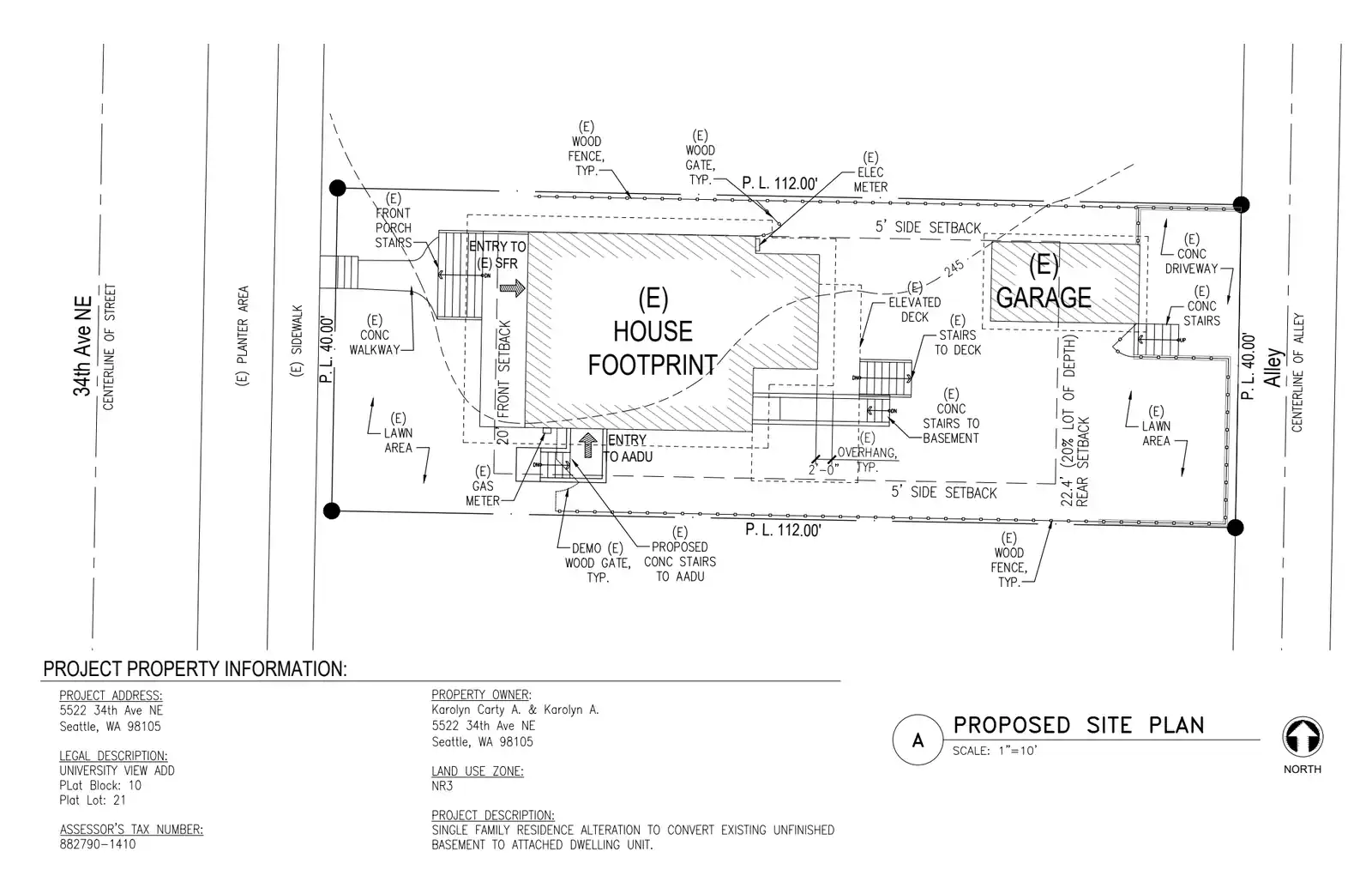 Site plan for 5522 34th Ave NE