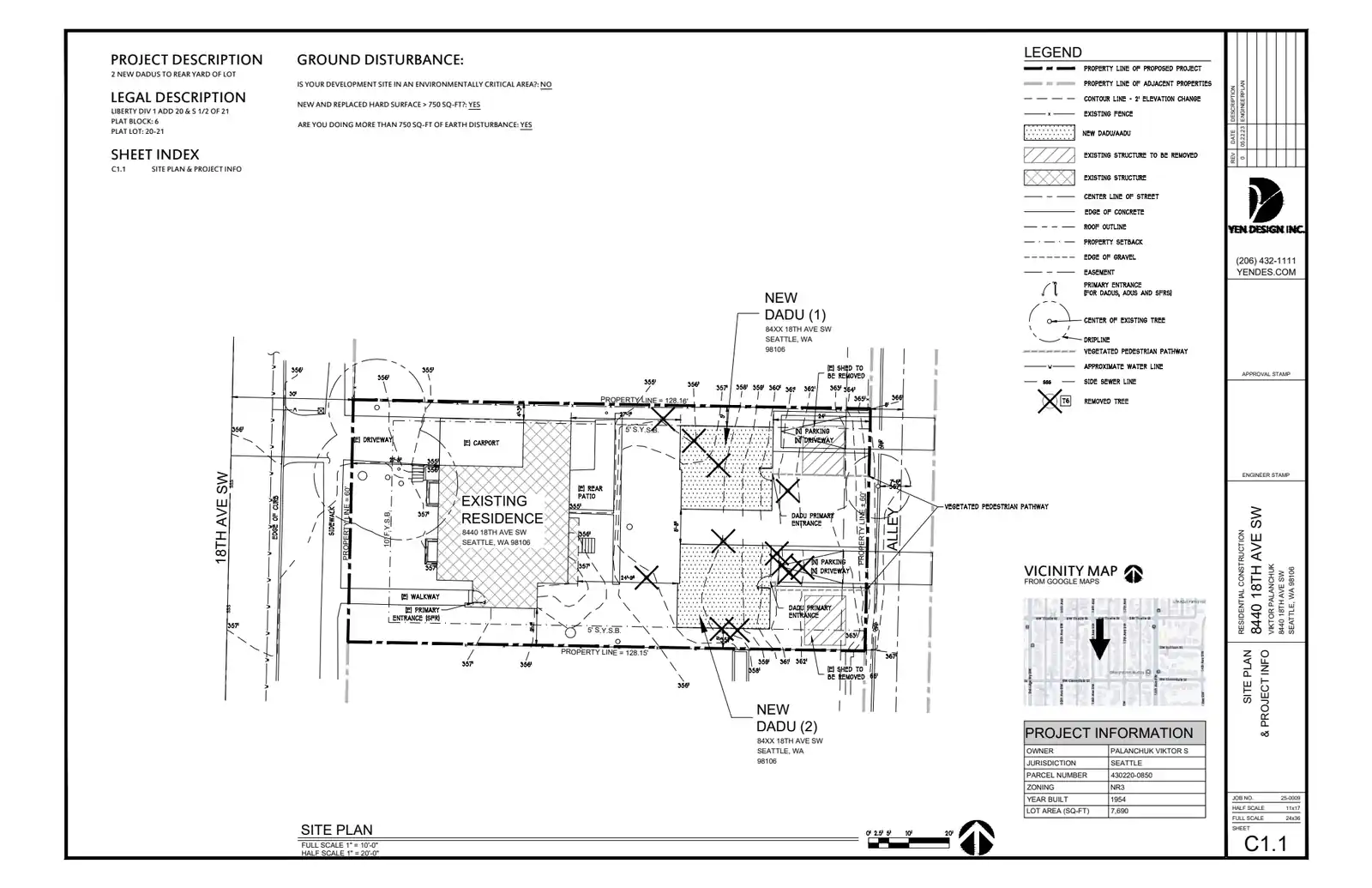 Site plan for 8440 18th Ave SW