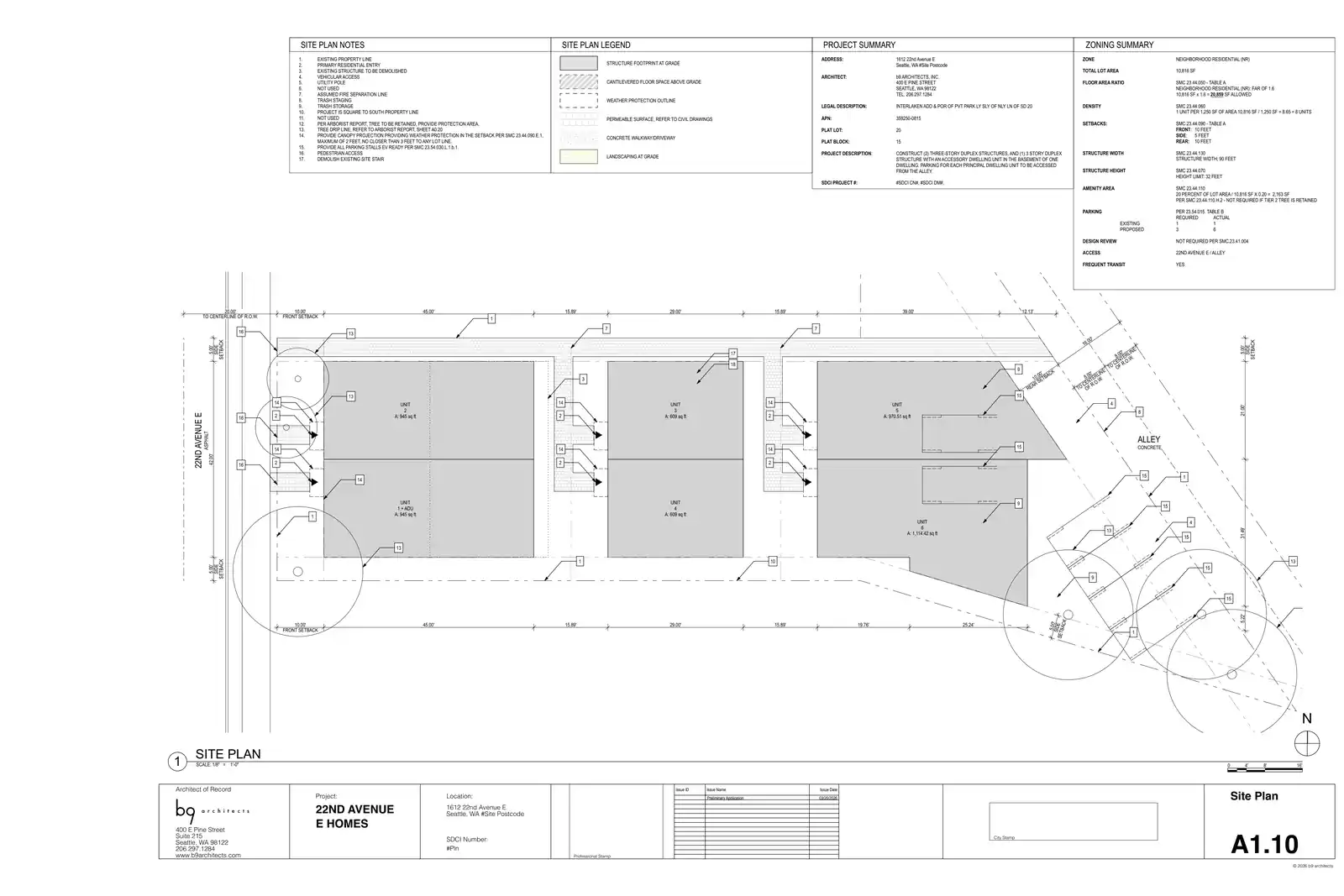 Site plan for 1612 22nd Ave E