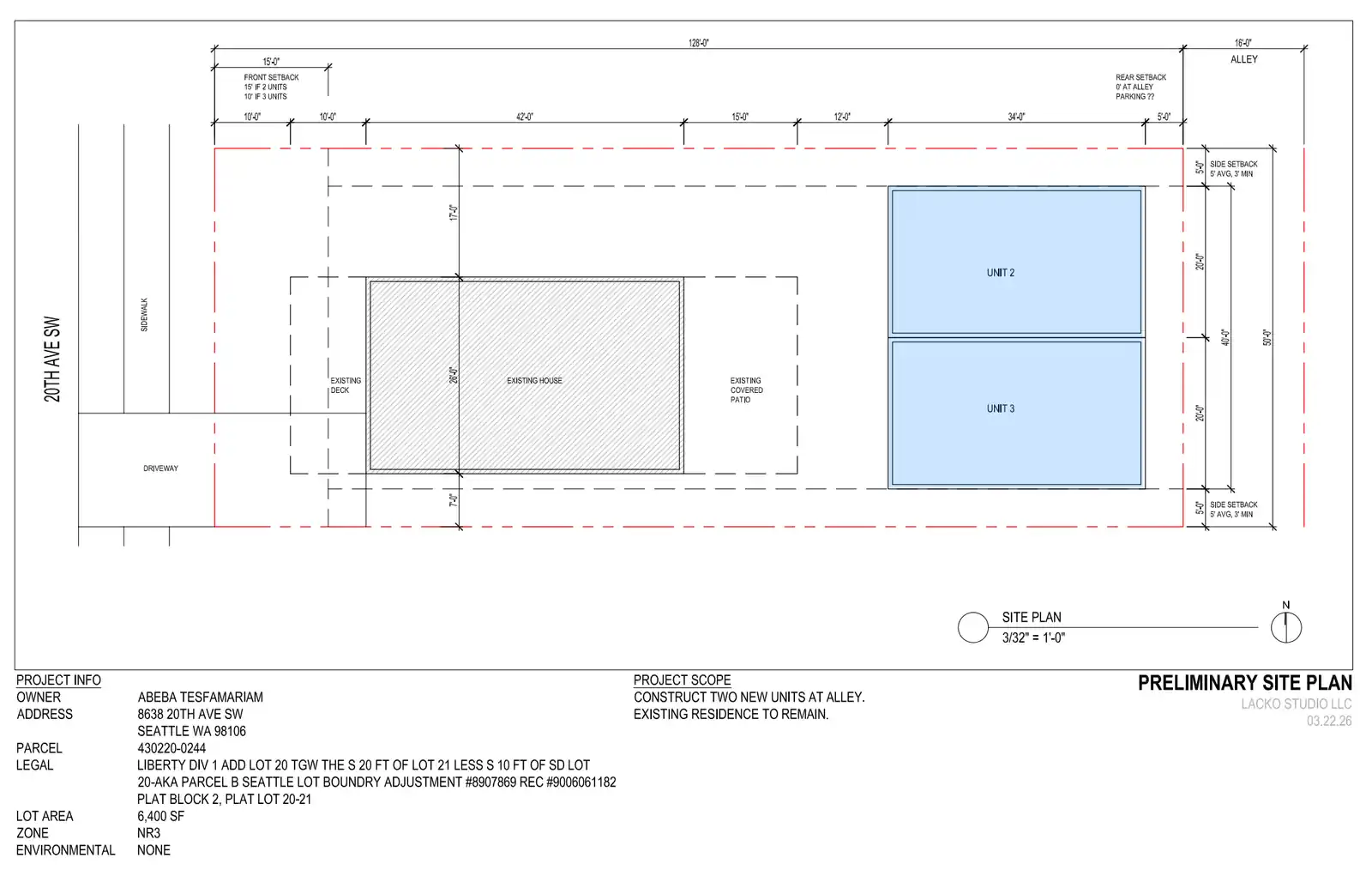 Site plan for 8638 20th Ave SW
