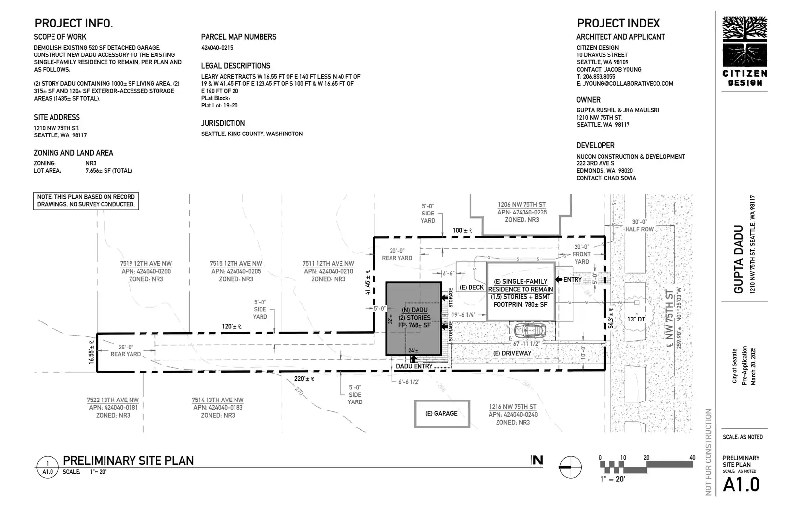 Site plan for 1212 NW 75th St