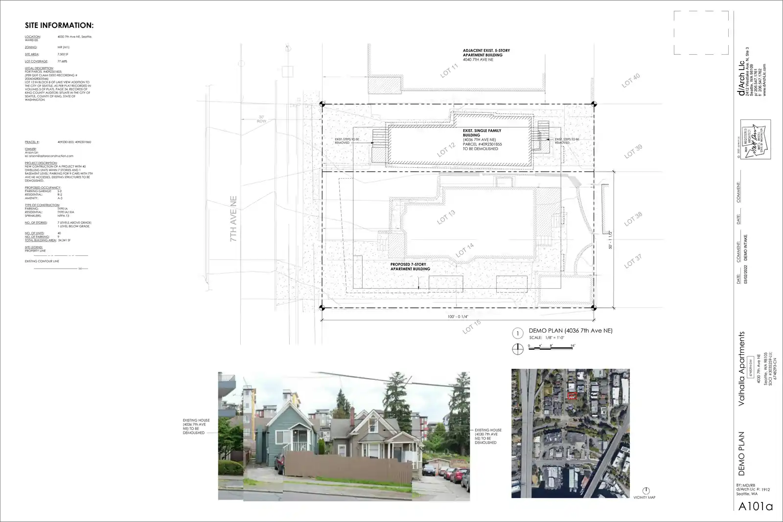 Site plan for 4036 7th Ave NE