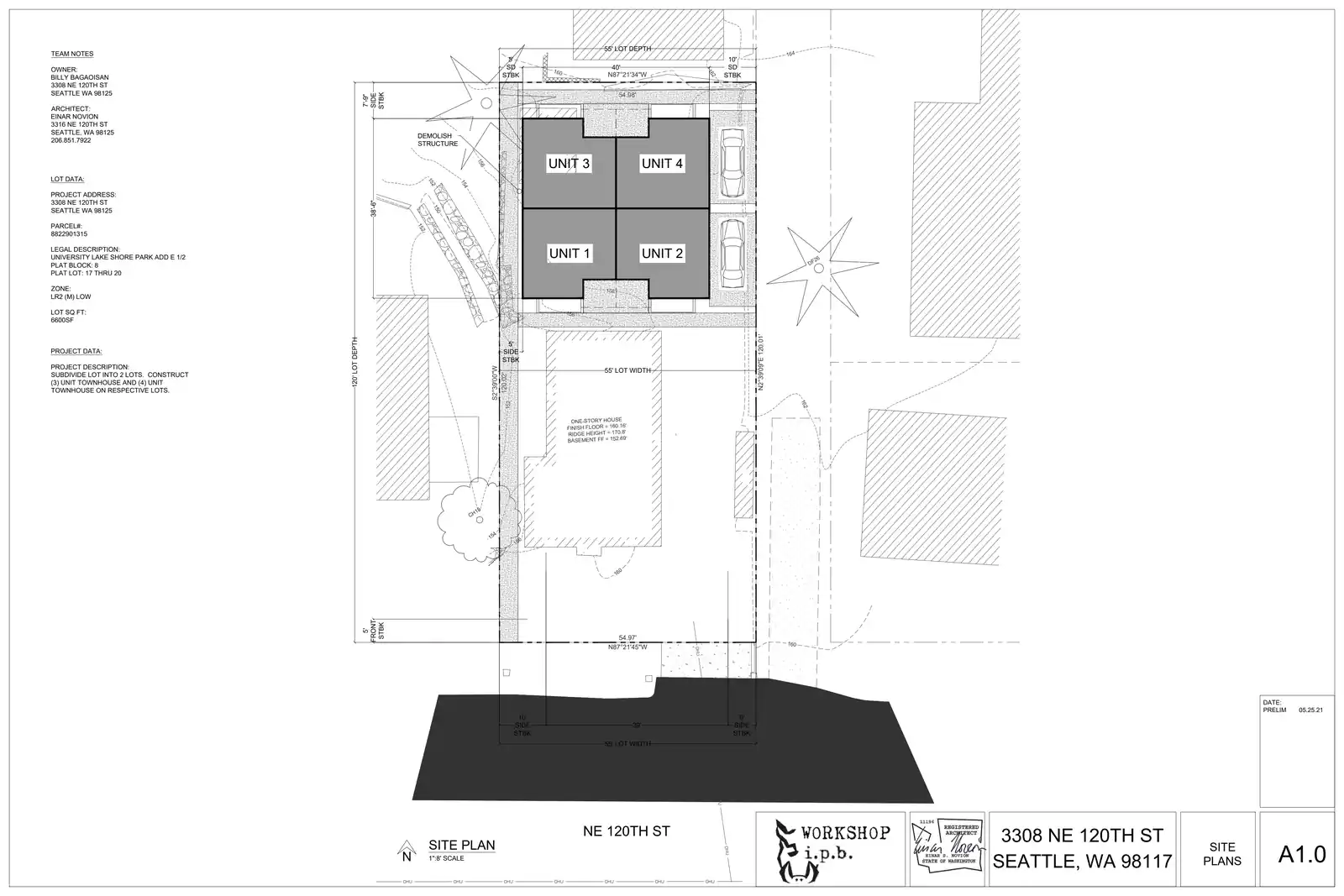 Site plan for 3308 NE 120th St