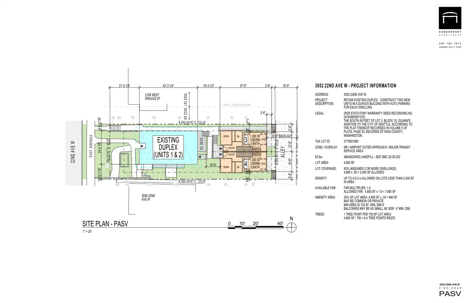 Site plan for 3052 22nd Ave W
