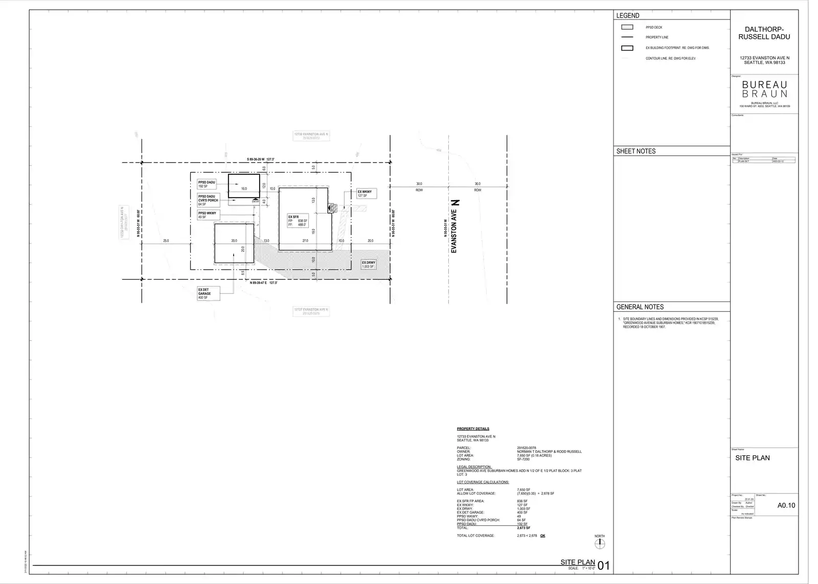 Site plan for 12731 Evanston Ave N