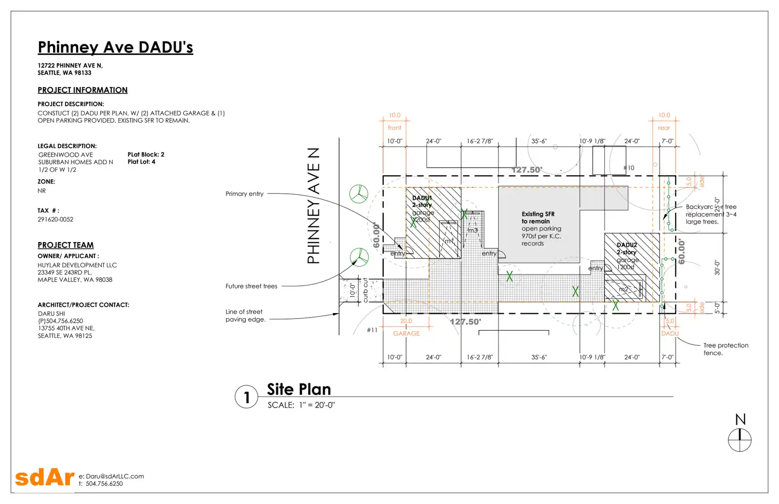 Site plan for 12724 Phinney Ave N