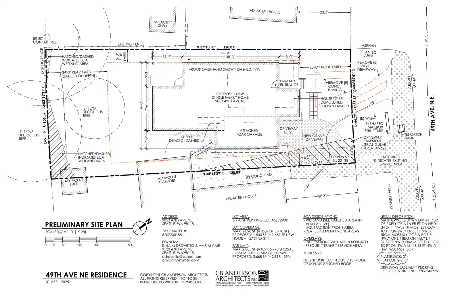 Site plan for 9053 49th Ave NE