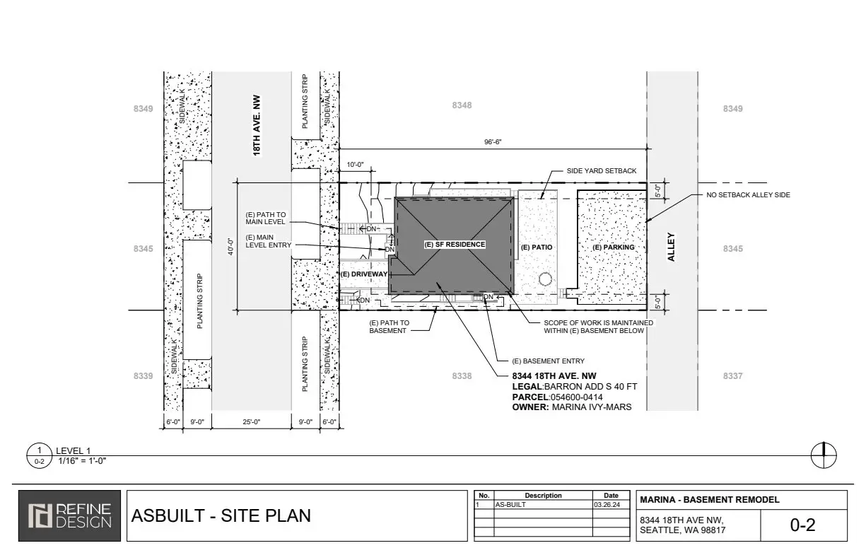 Site plan for 8344 18th Ave NW