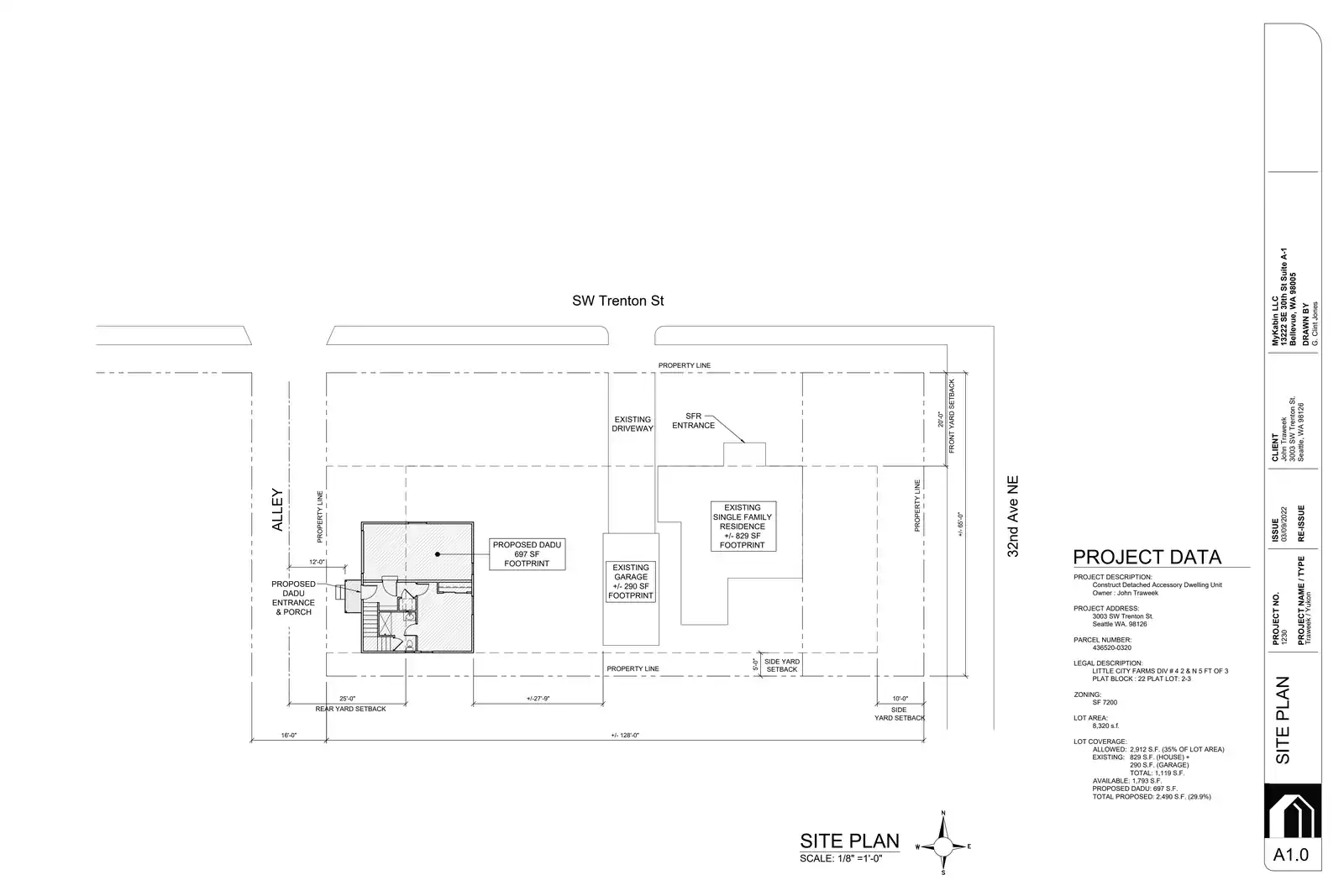 Site plan for 3007 SW Trenton St