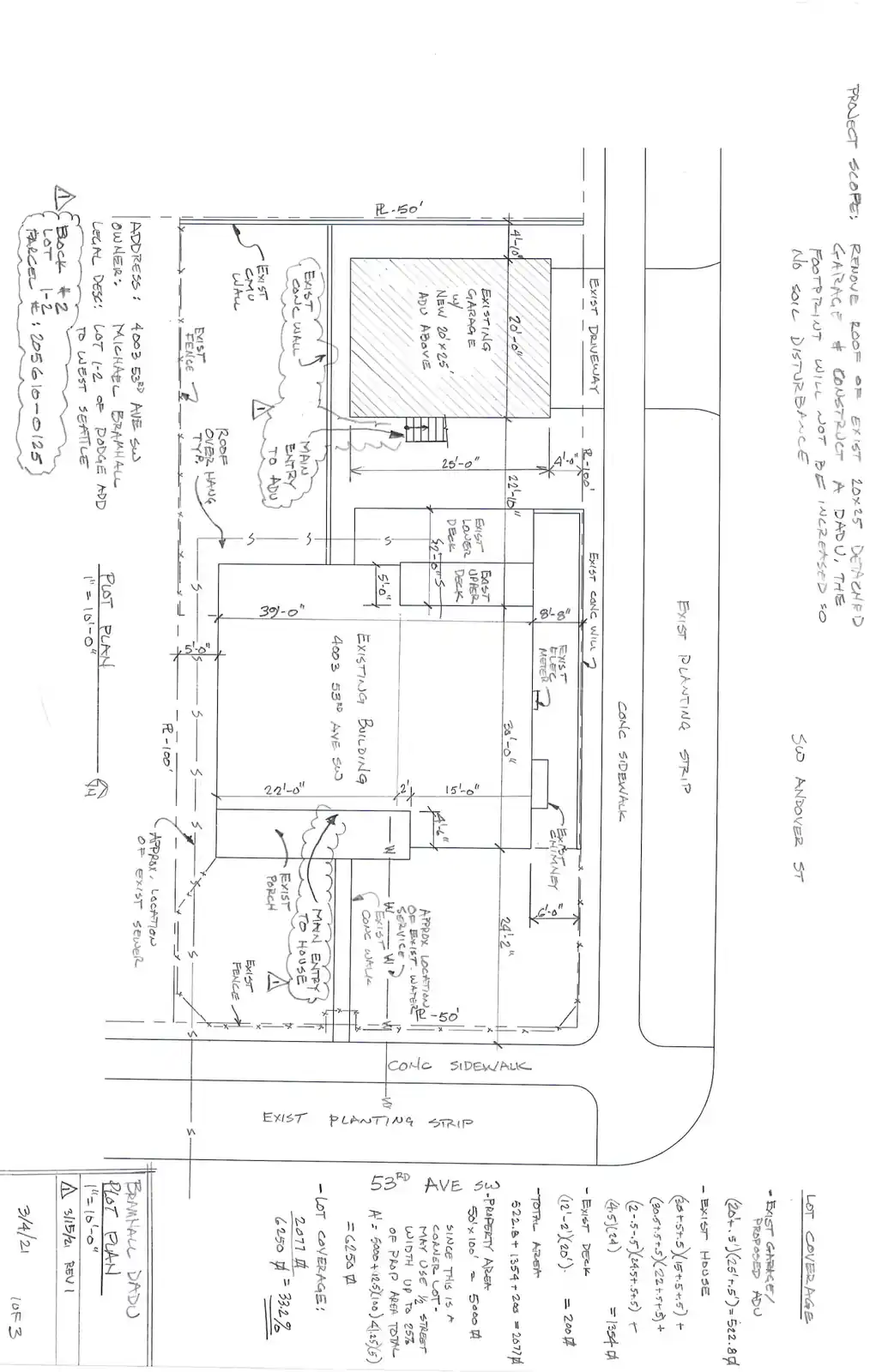 Site plan for 5305 SW Andover St