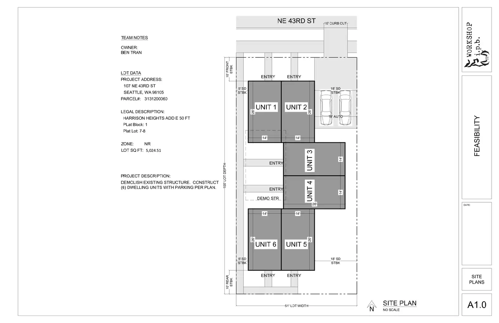 Site plan for 107 NE 43rd St