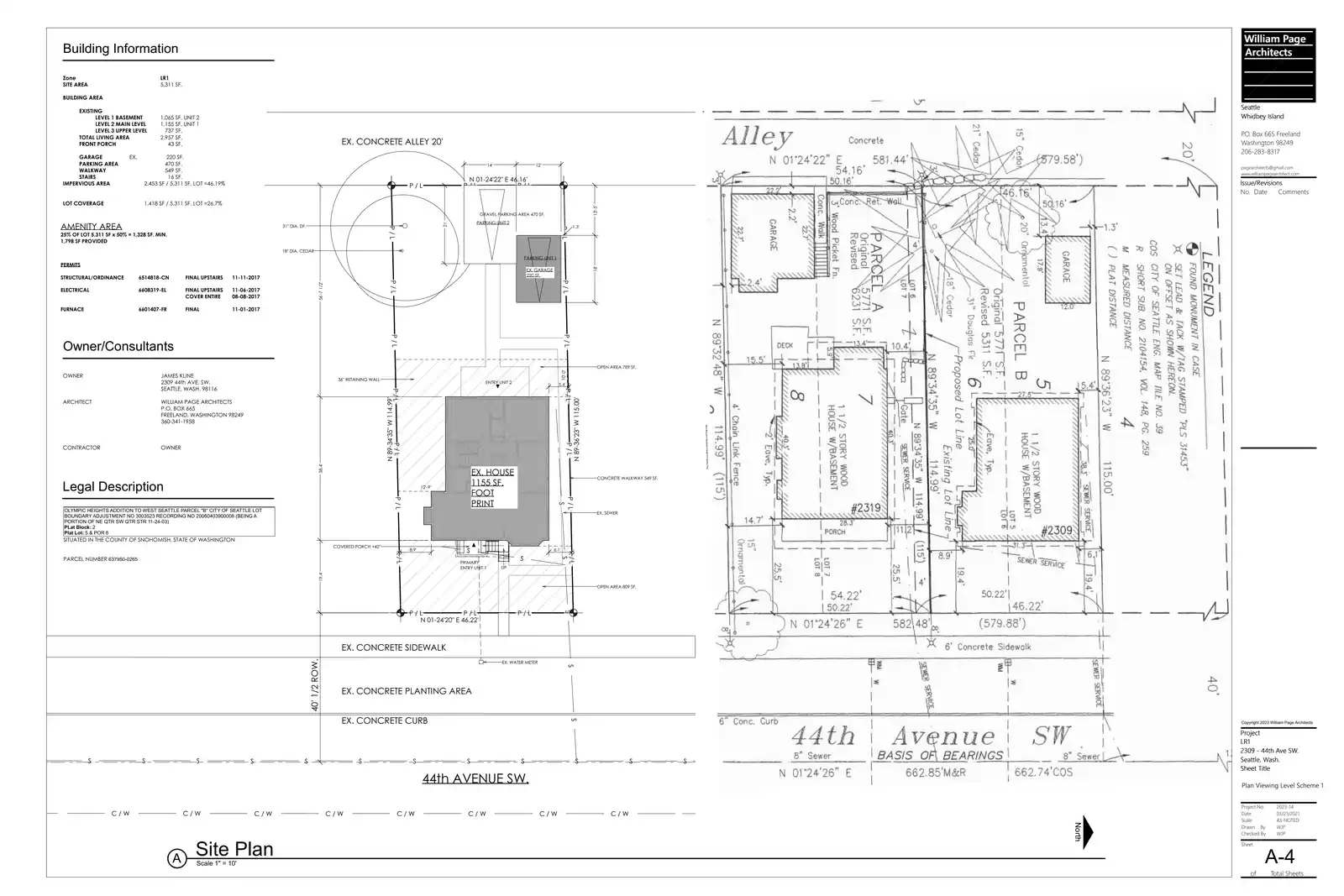 Site plan for 2309 44th Ave SW
