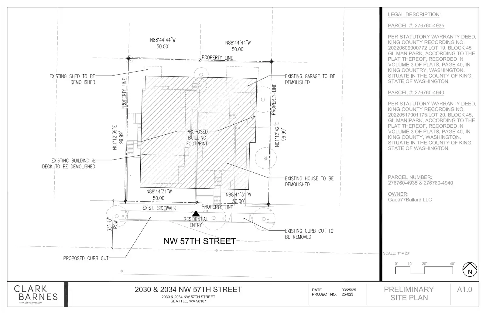 Site plan for 2030 NW 57th St